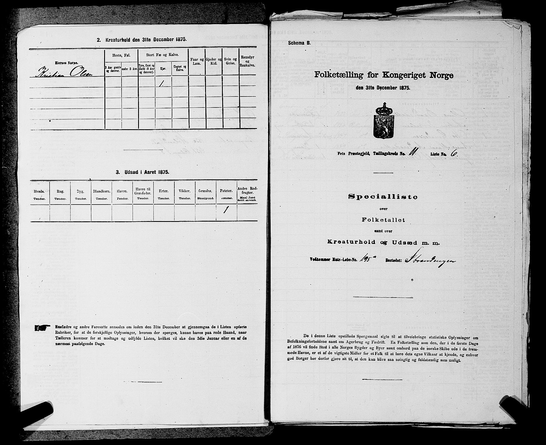 RA, 1875 census for 0227P Fet, 1875, p. 1453