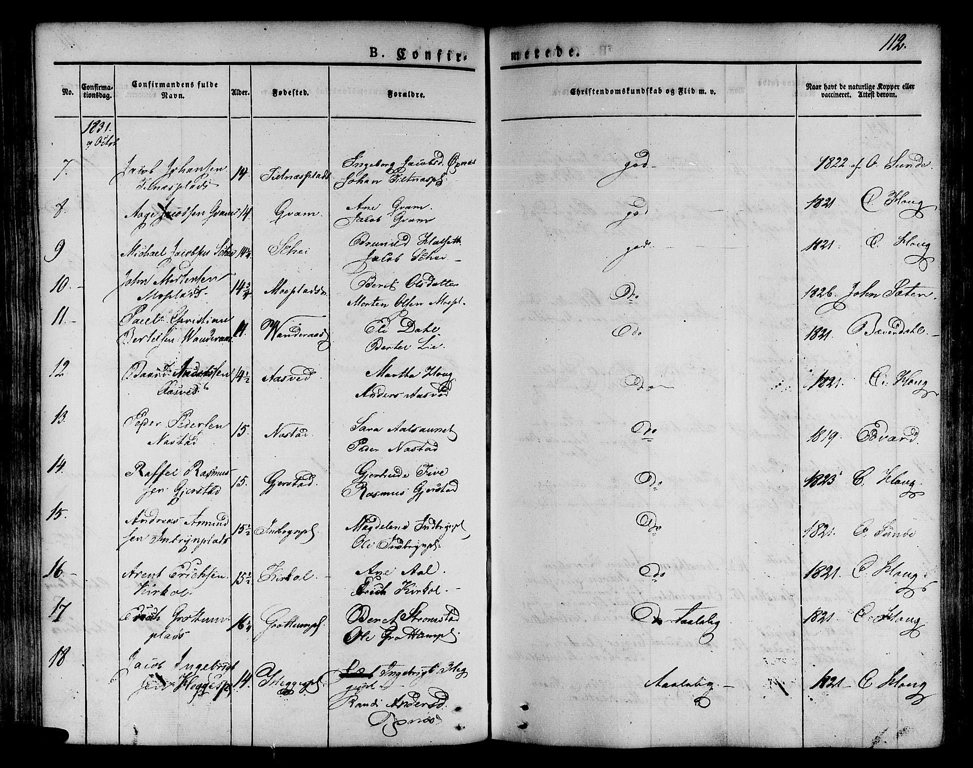 Ministerialprotokoller, klokkerbøker og fødselsregistre - Nord-Trøndelag, AV/SAT-A-1458/746/L0445: Parish register (official) no. 746A04, 1826-1846, p. 112