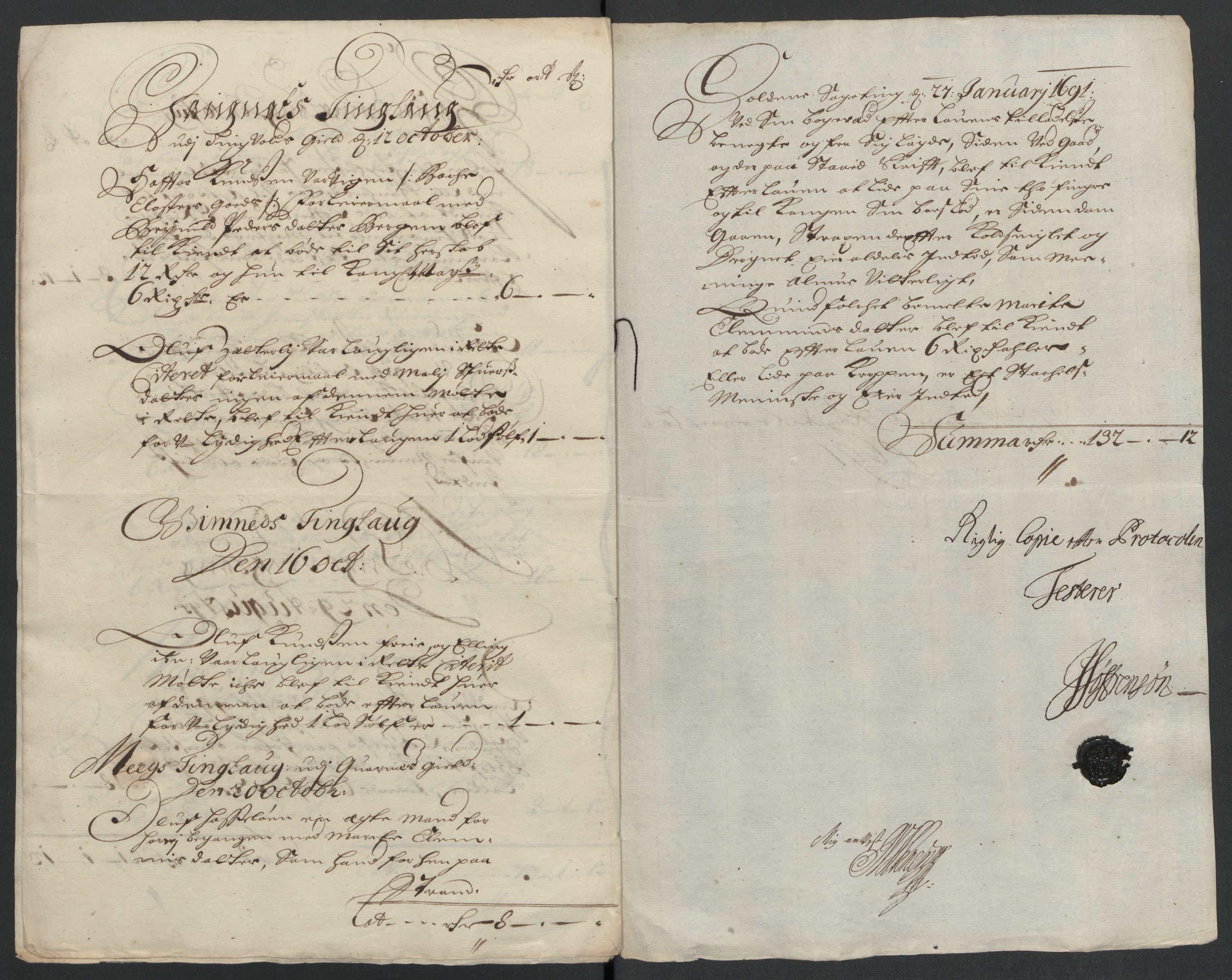 Rentekammeret inntil 1814, Reviderte regnskaper, Fogderegnskap, AV/RA-EA-4092/R56/L3734: Fogderegnskap Nordmøre, 1690-1691, p. 398