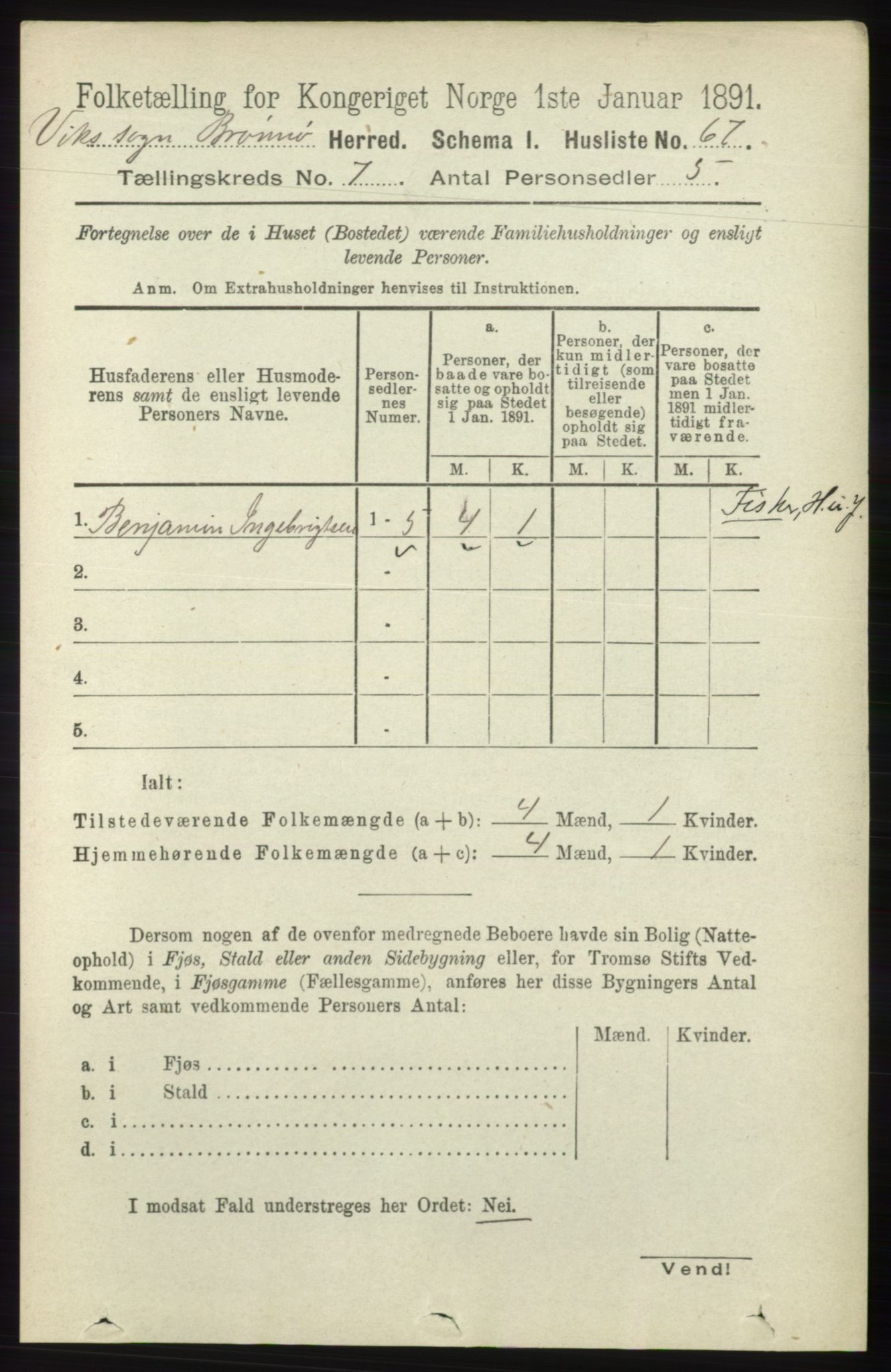 RA, 1891 census for 1814 Brønnøy, 1891, p. 3741