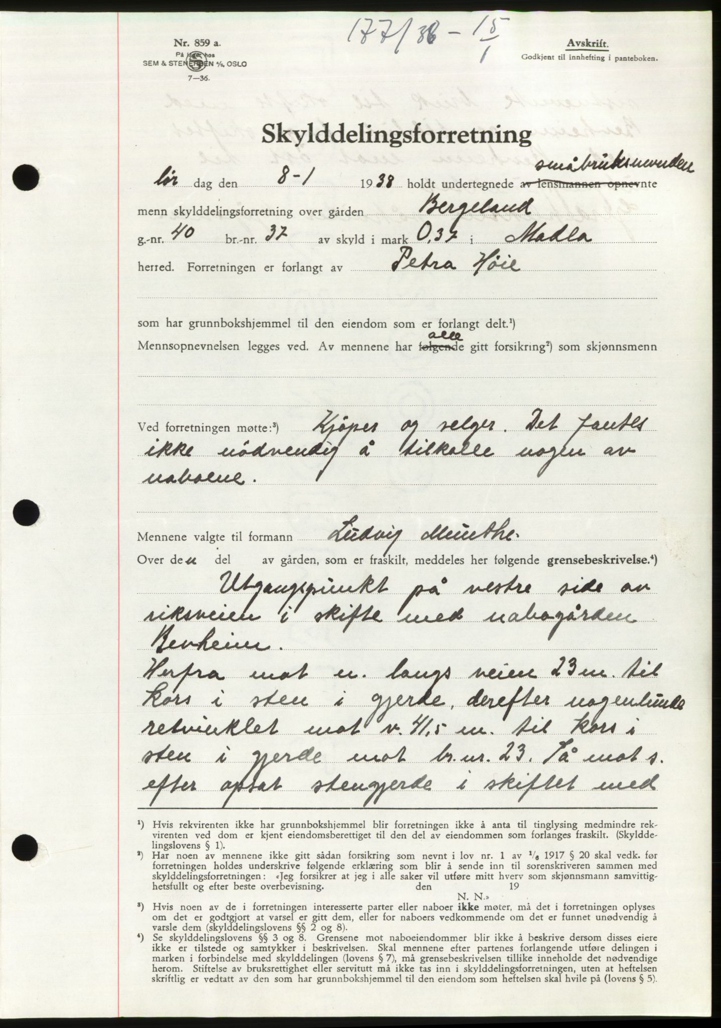 Jæren sorenskriveri, AV/SAST-A-100310/03/G/Gba/L0070: Mortgage book, 1938-1938, Diary no: : 177/1938