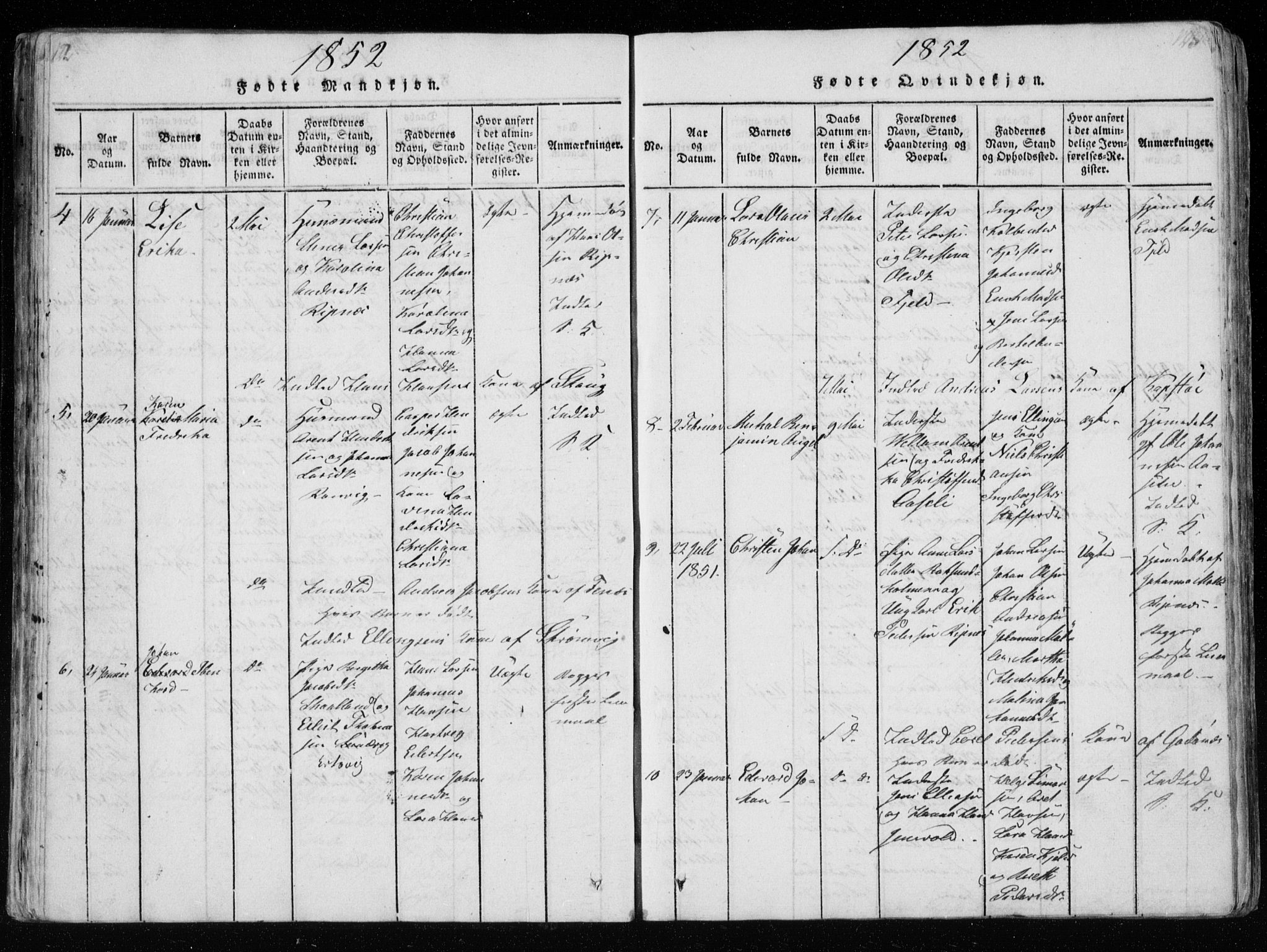 Ministerialprotokoller, klokkerbøker og fødselsregistre - Nordland, AV/SAT-A-1459/801/L0026: Parish register (copy) no. 801C01, 1820-1855, p. 122-123