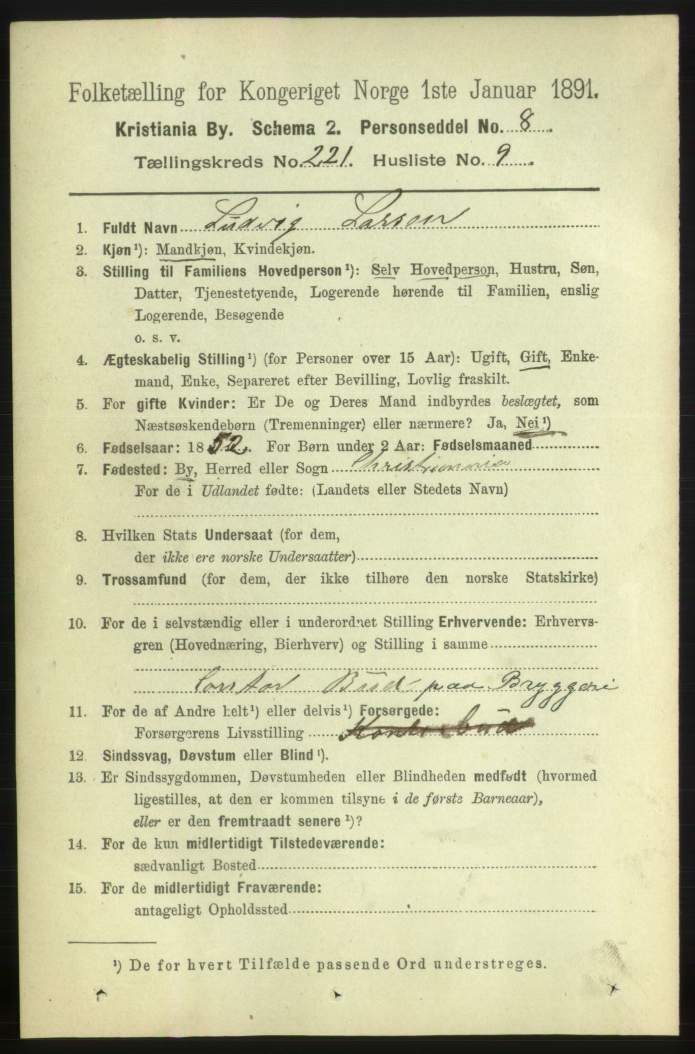 RA, 1891 census for 0301 Kristiania, 1891, p. 132400