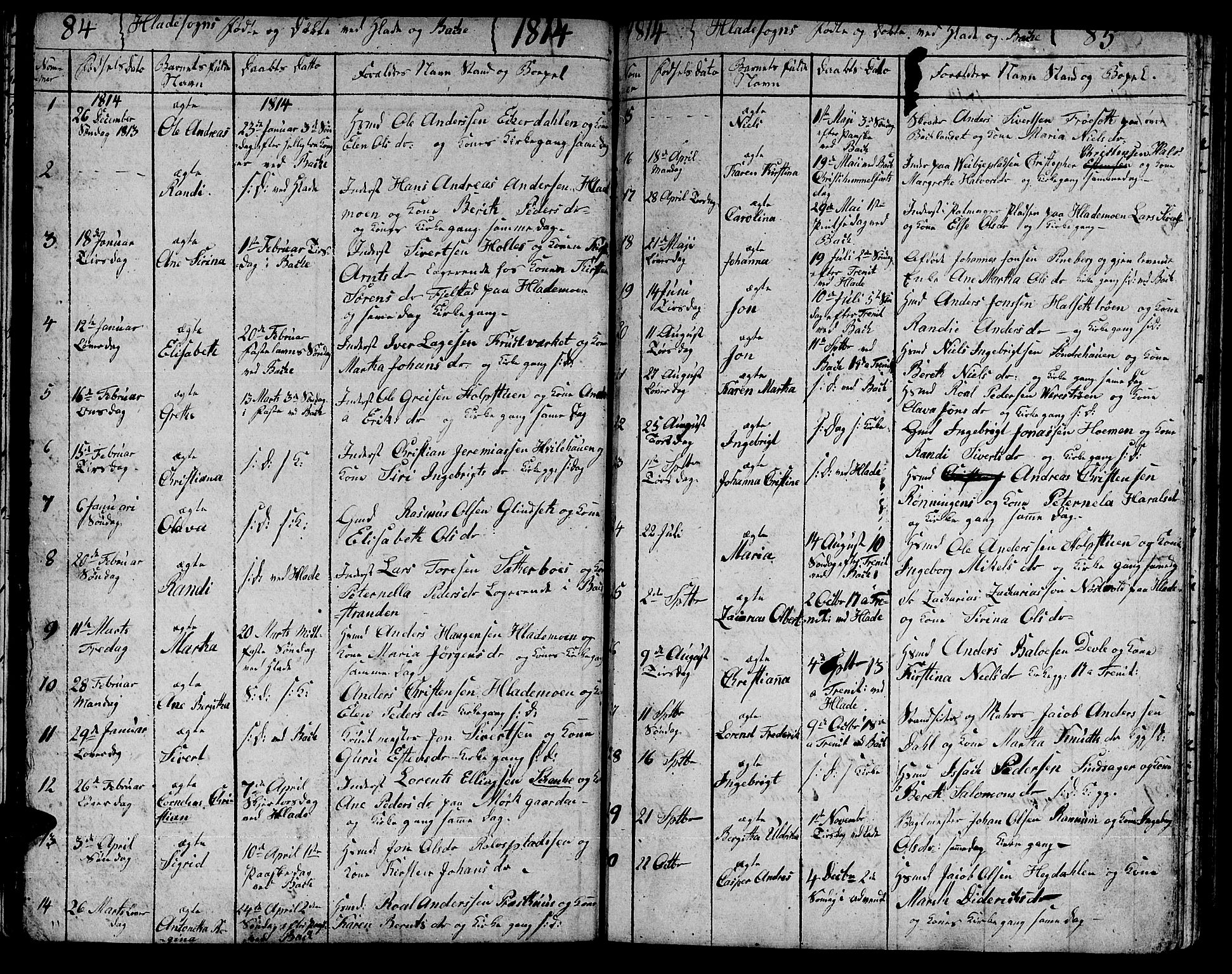 Ministerialprotokoller, klokkerbøker og fødselsregistre - Sør-Trøndelag, SAT/A-1456/606/L0306: Parish register (copy) no. 606C02, 1797-1829, p. 84-85