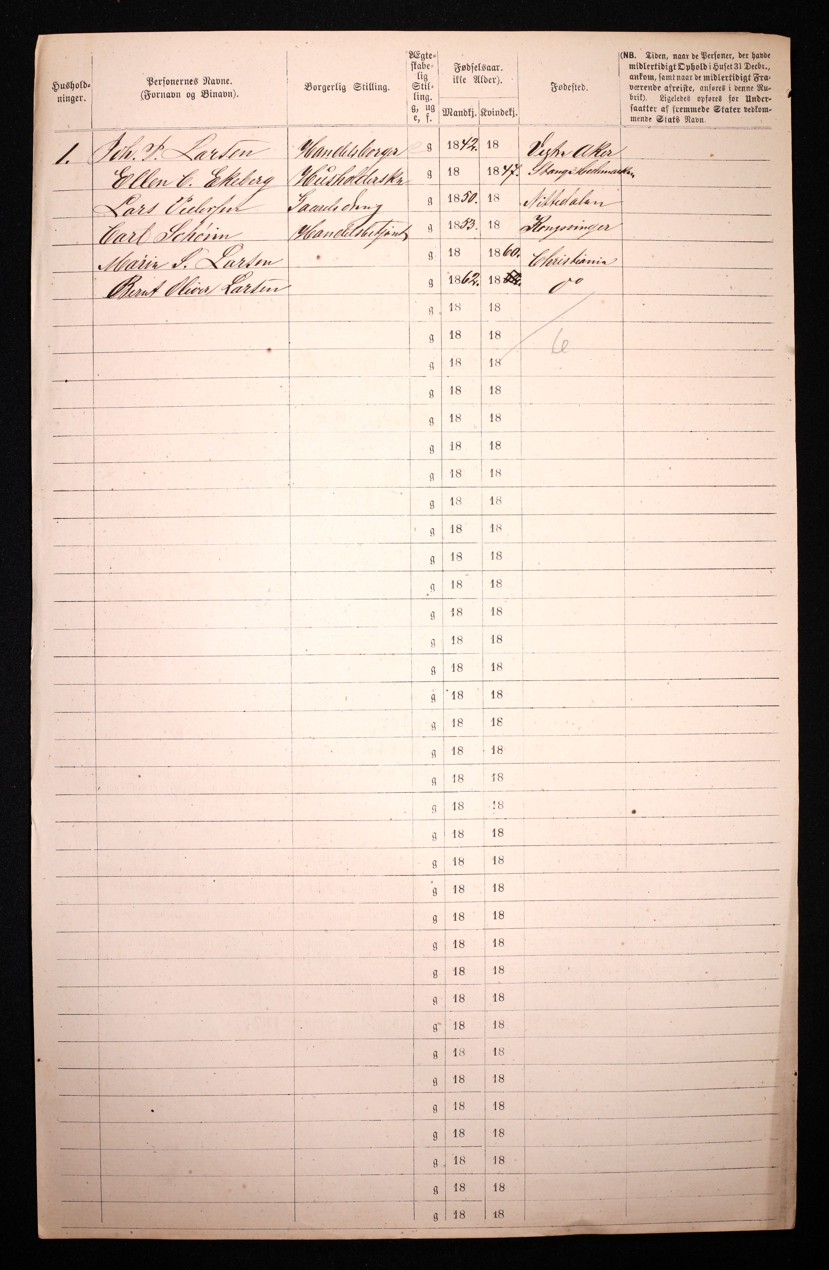 RA, 1870 census for 0301 Kristiania, 1870, p. 4801