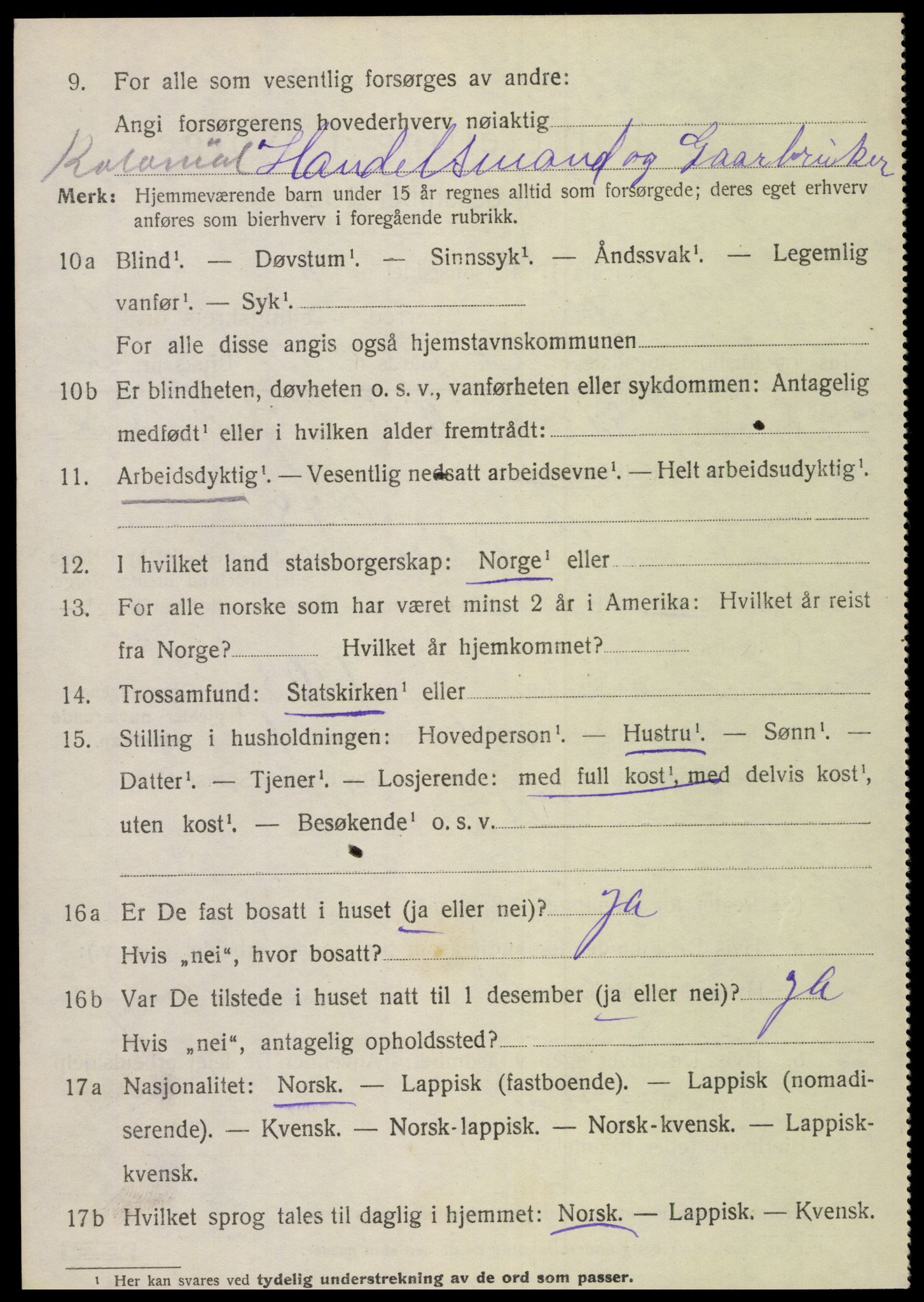 SAT, 1920 census for Sørfold, 1920, p. 1334