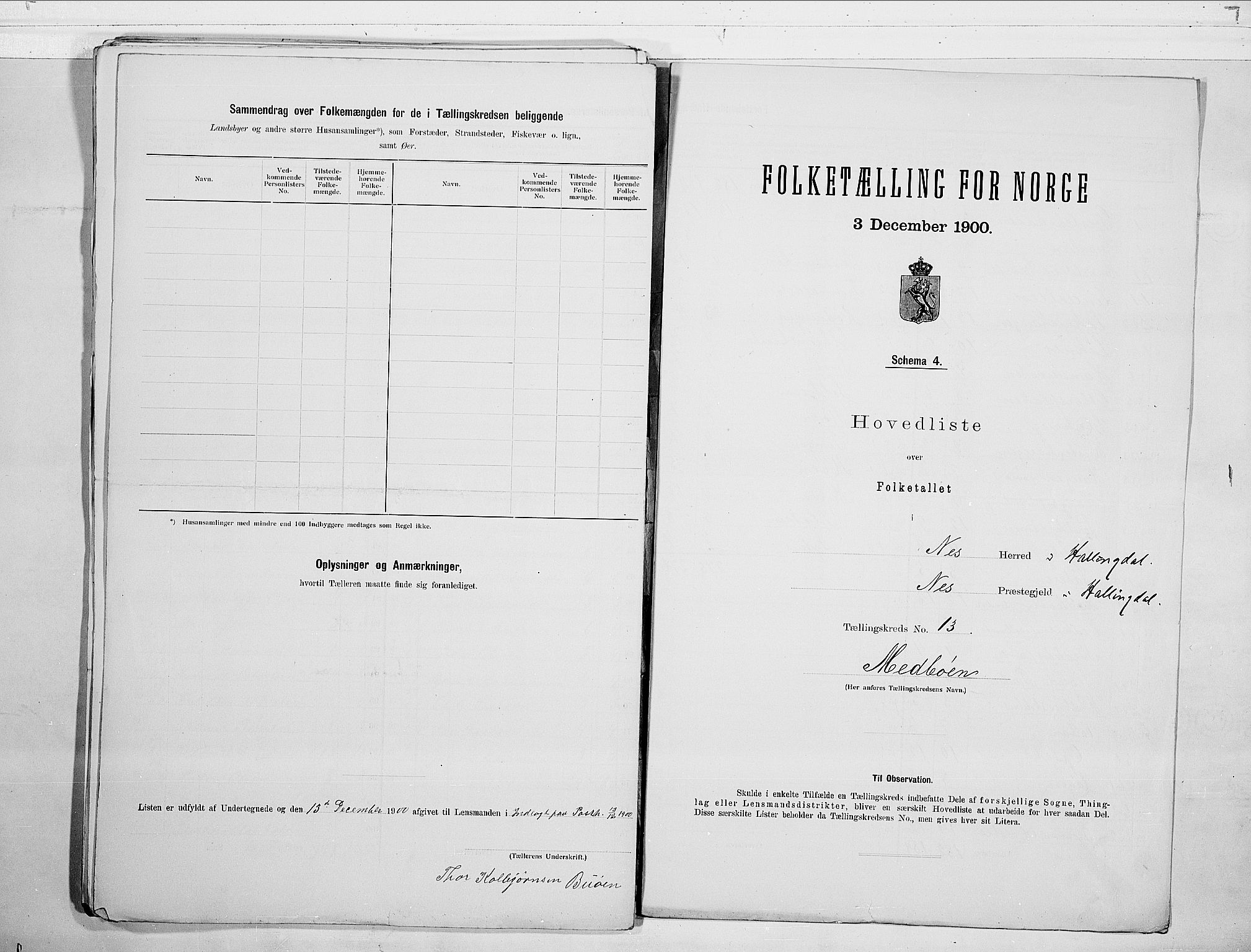 RA, 1900 census for Nes, 1900, p. 30