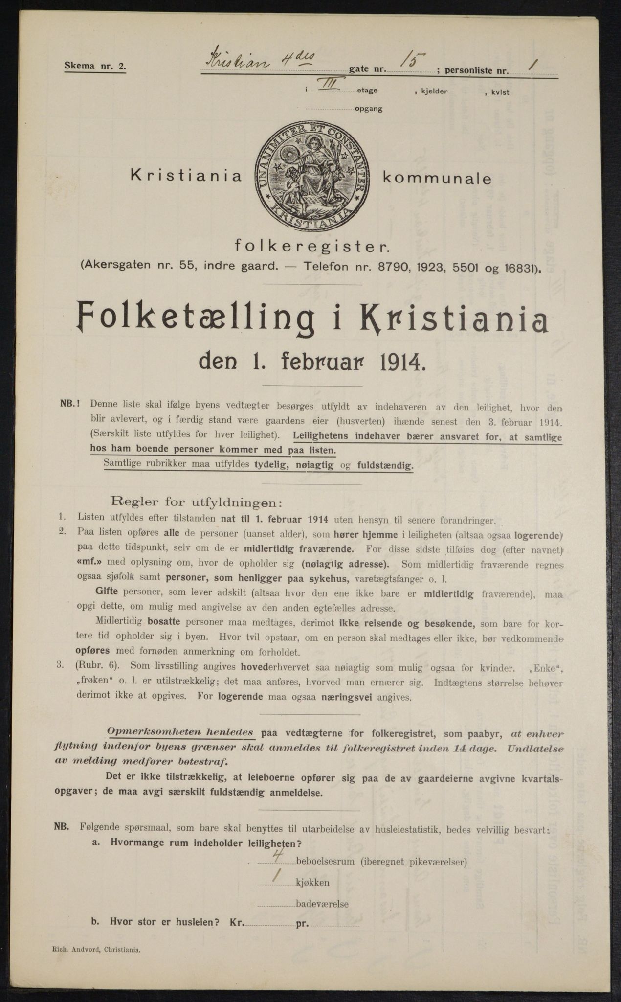 OBA, Municipal Census 1914 for Kristiania, 1914, p. 54149