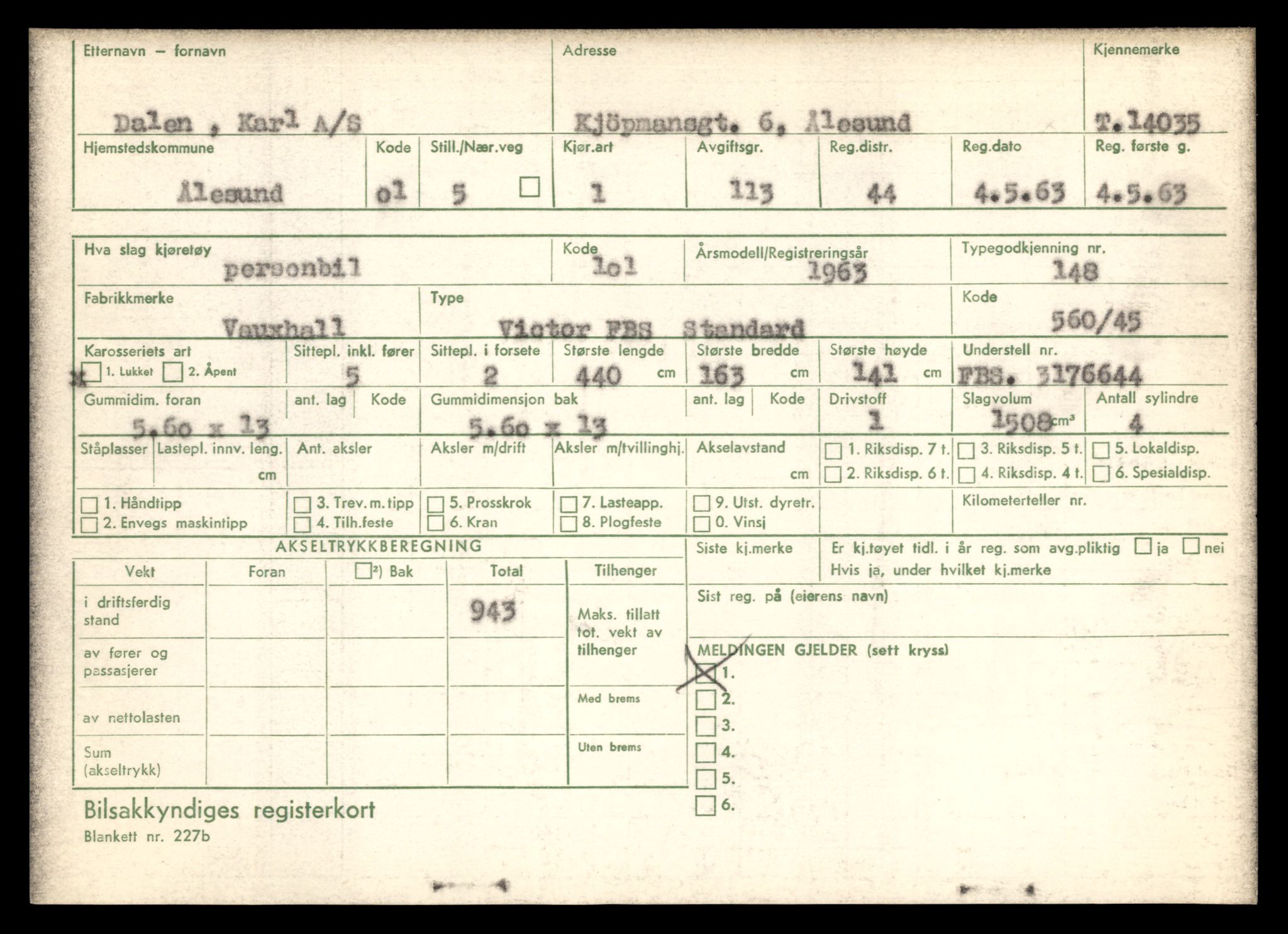 Møre og Romsdal vegkontor - Ålesund trafikkstasjon, AV/SAT-A-4099/F/Fe/L0042: Registreringskort for kjøretøy T 13906 - T 14079, 1927-1998, p. 2057