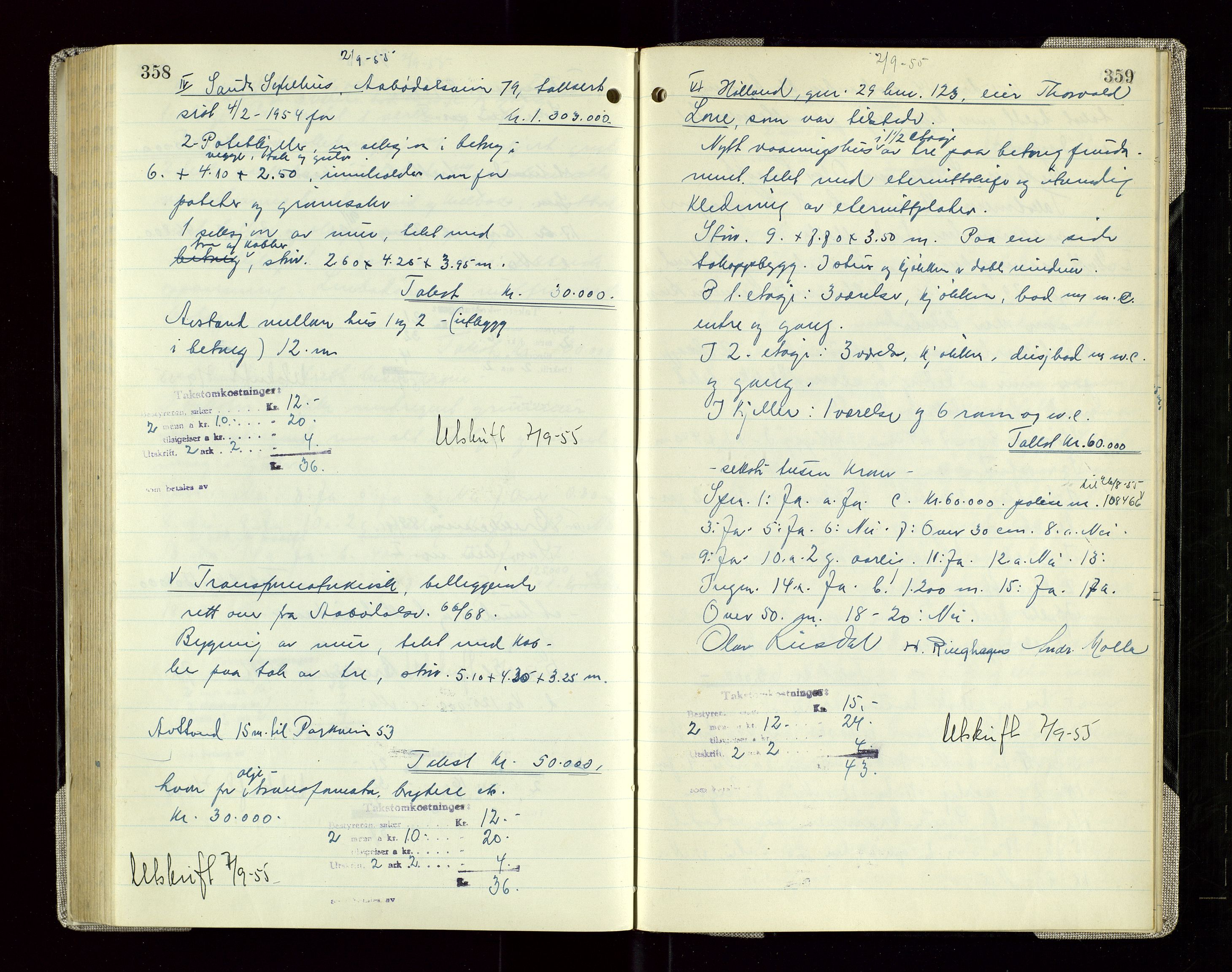 Sauda lensmannskontor, AV/SAST-A-100177/Goa/L0005: "Branntakstprotokoll for Sauda lensmannsdistrikt", 1946-1955, p. 358-359