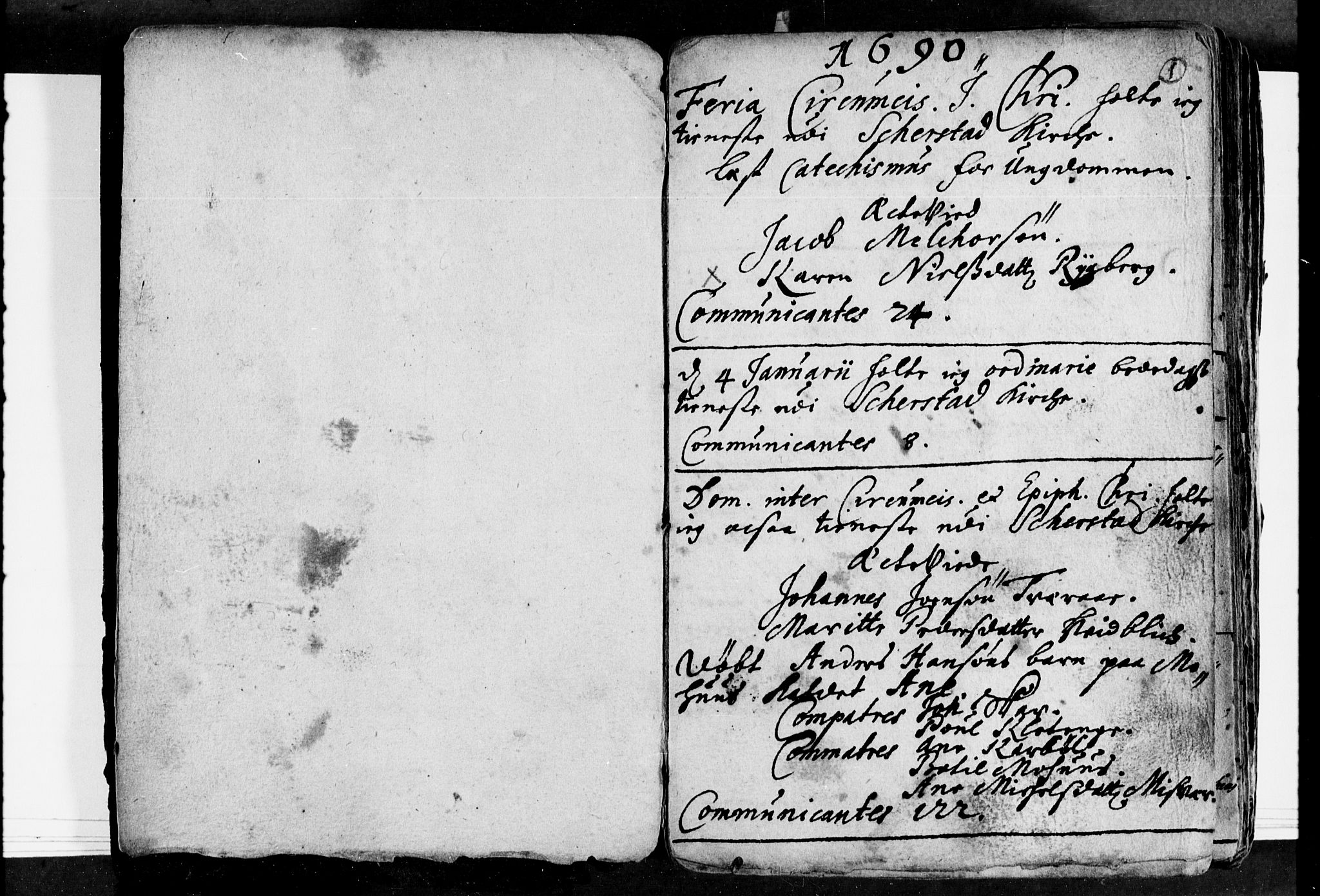 Ministerialprotokoller, klokkerbøker og fødselsregistre - Nordland, SAT/A-1459/852/L0732: Parish register (official) no. 852A02, 1690-1699, p. 1