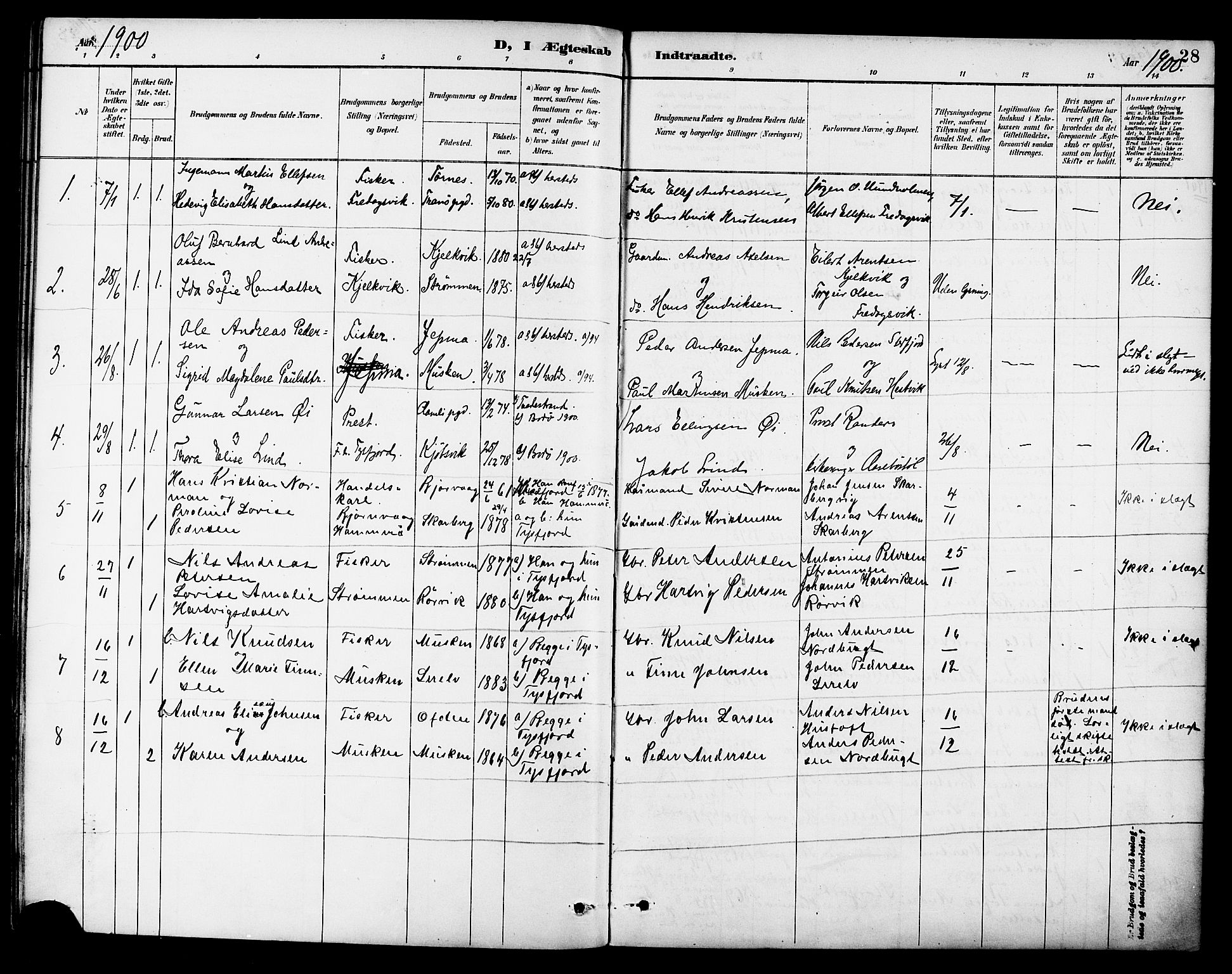 Ministerialprotokoller, klokkerbøker og fødselsregistre - Nordland, AV/SAT-A-1459/861/L0870: Parish register (official) no. 861A05, 1889-1903, p. 28