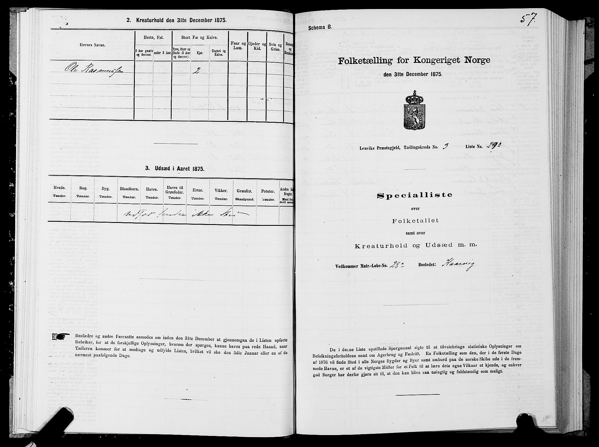 SATØ, 1875 census for 1931P Lenvik, 1875, p. 2057