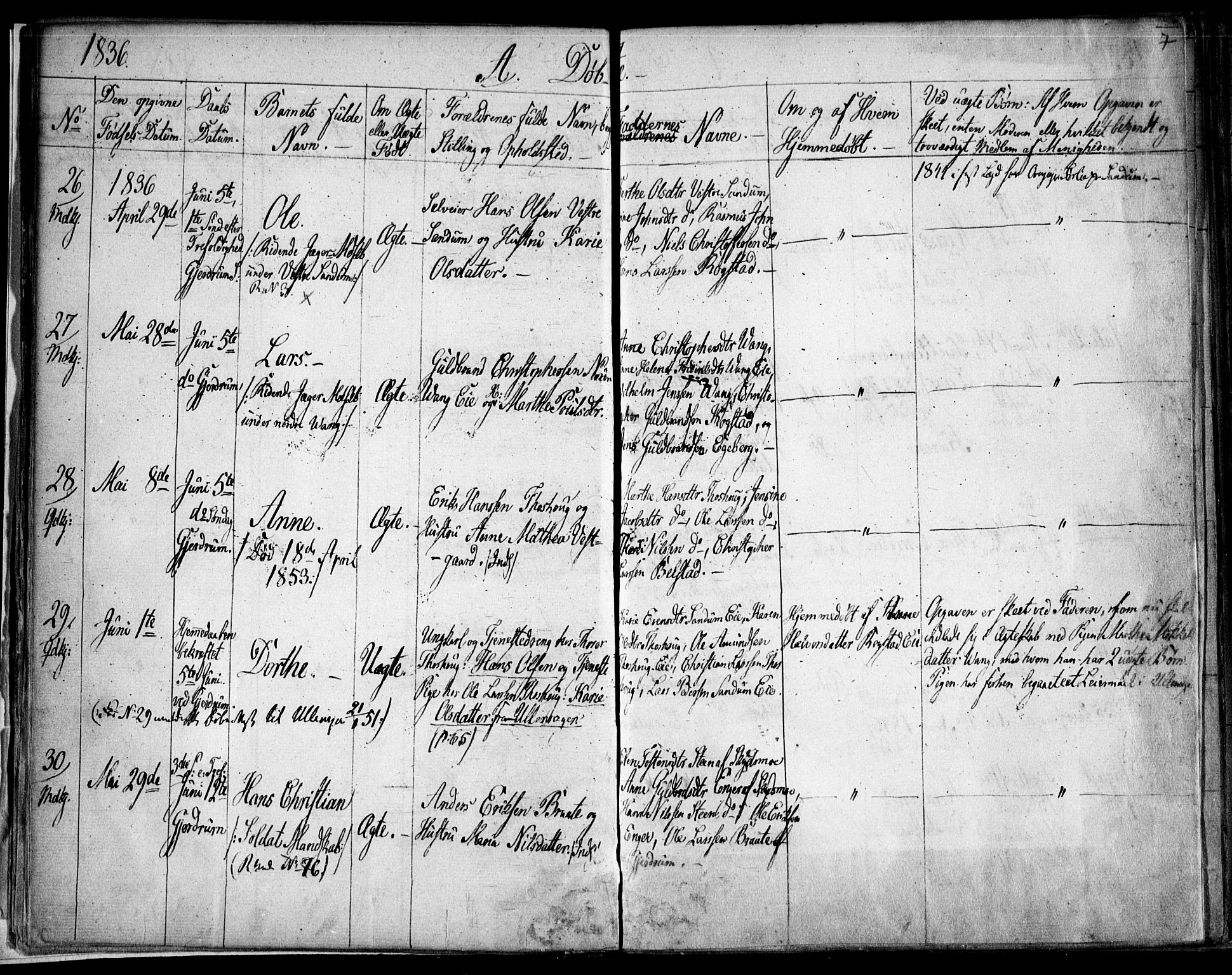 Gjerdrum prestekontor Kirkebøker, AV/SAO-A-10412b/F/Fa/L0005: Parish register (official) no. I 5, 1835-1845, p. 7