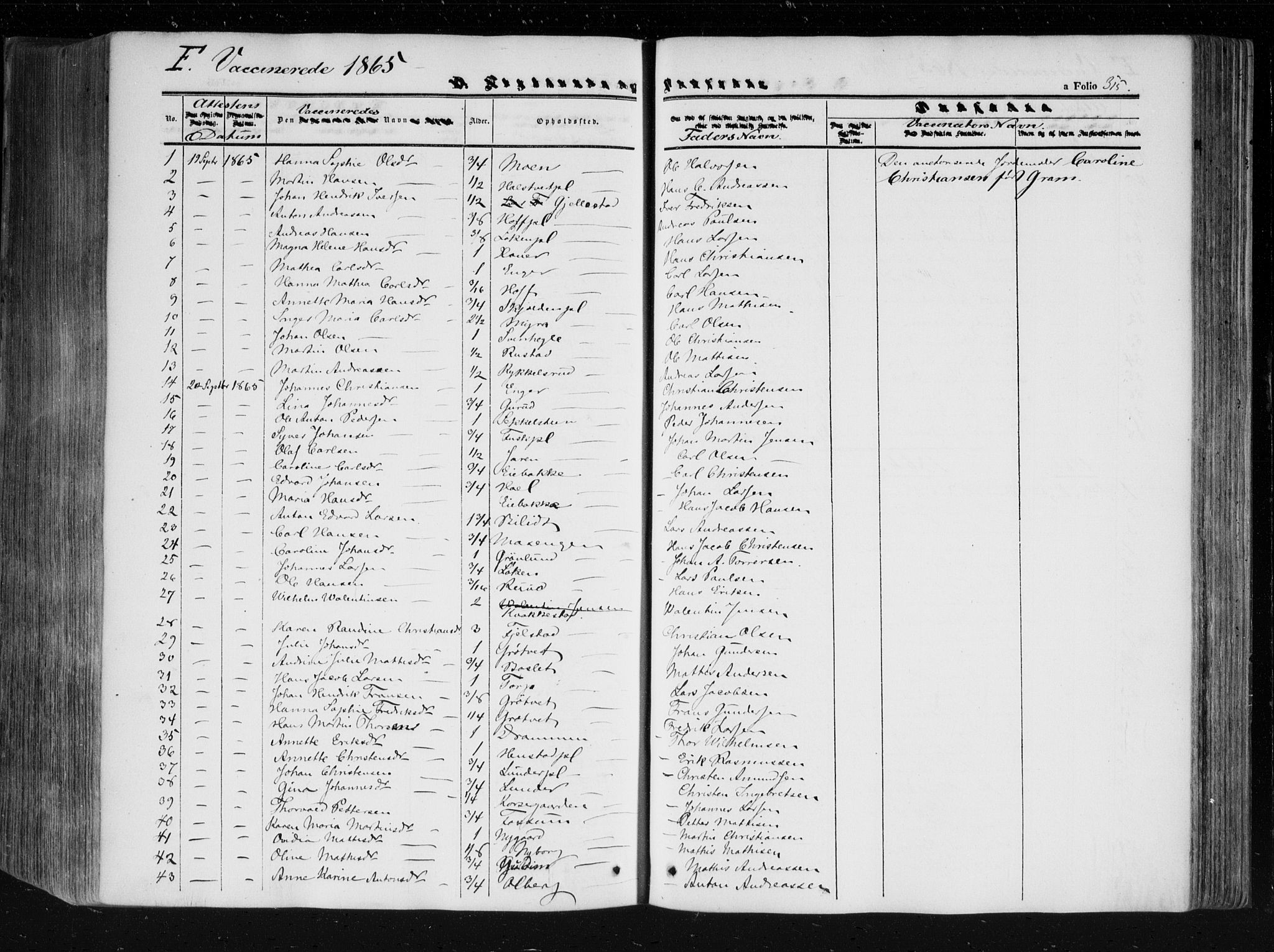 Askim prestekontor Kirkebøker, SAO/A-10900/F/Fa/L0005: Parish register (official) no. 5, 1847-1879, p. 315
