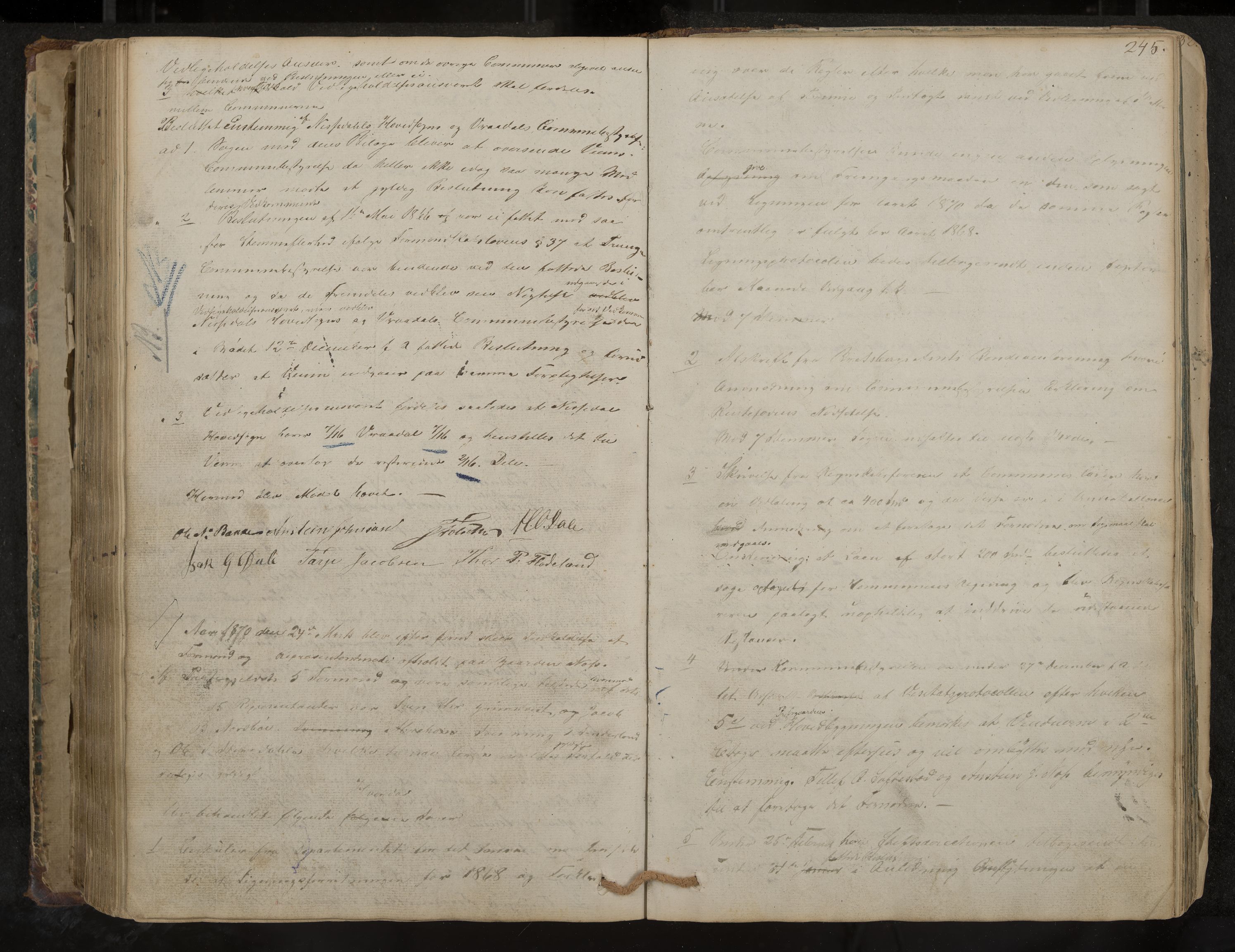 Nissedal formannskap og sentraladministrasjon, IKAK/0830021-1/A/L0001: Møtebok, 1838-1870, p. 245
