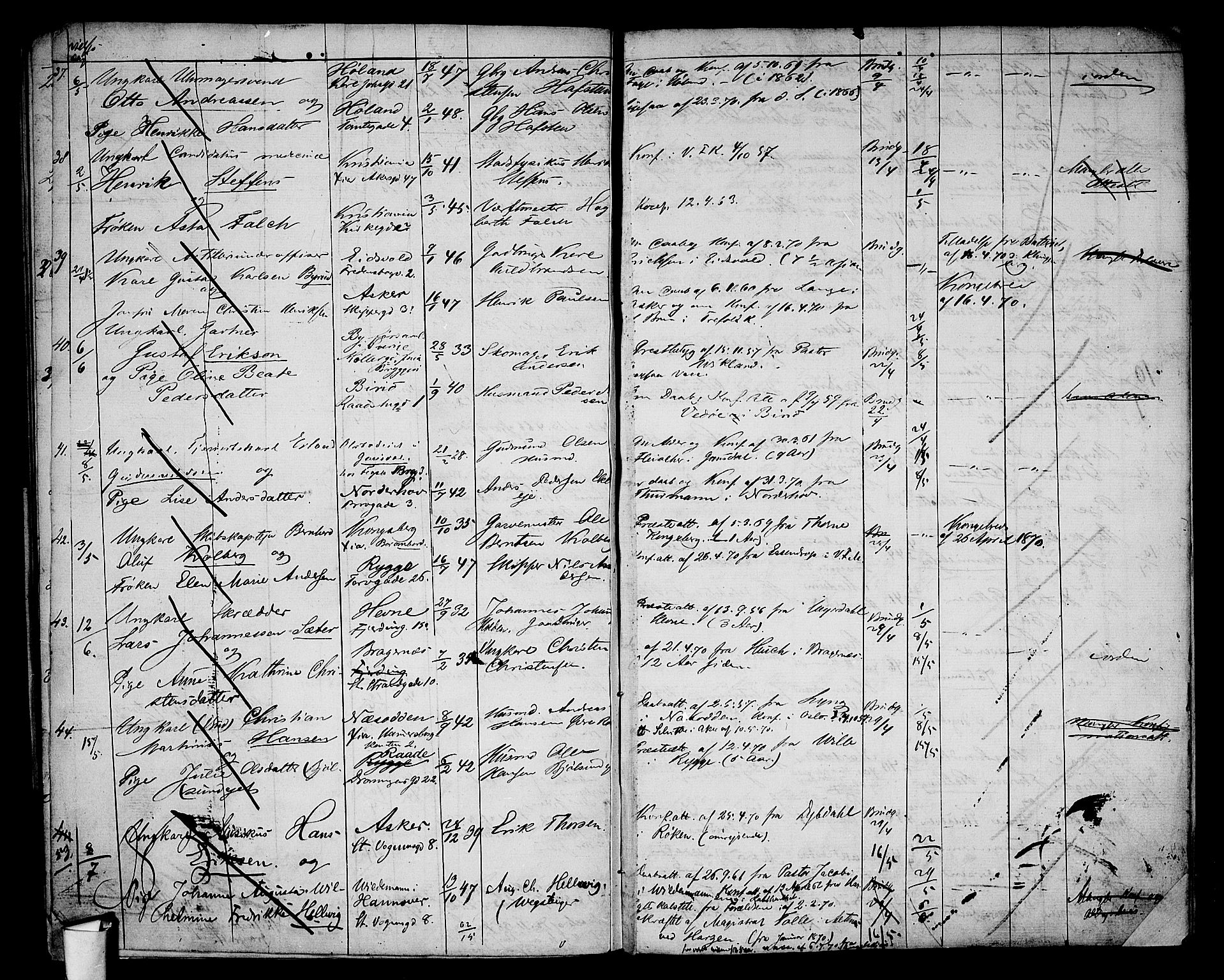 Oslo domkirke Kirkebøker, AV/SAO-A-10752/H/Ha/L0002: Banns register no. 2, 1860-1870