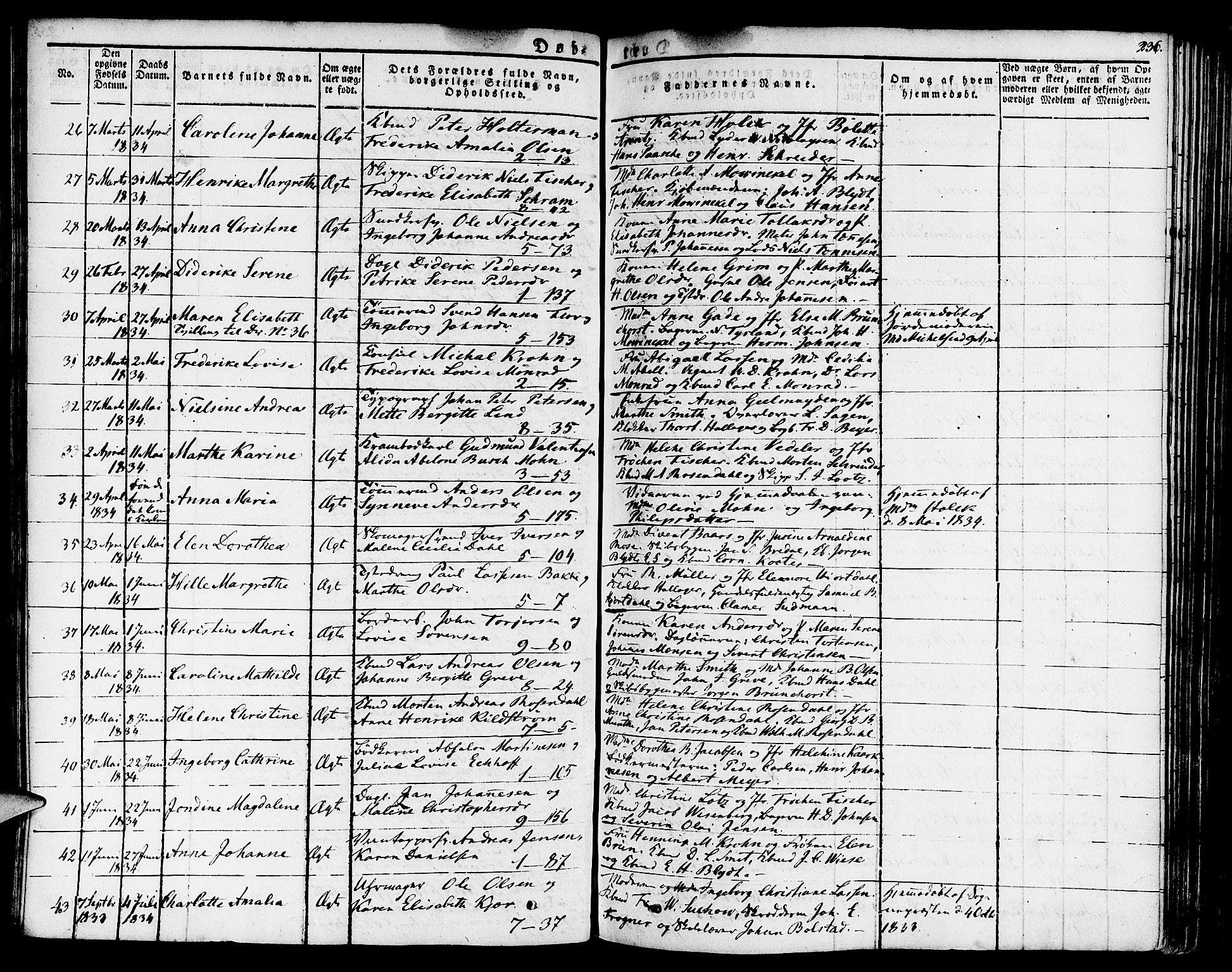 Nykirken Sokneprestembete, AV/SAB-A-77101/H/Haa/L0012: Parish register (official) no. A 12, 1821-1844, p. 236