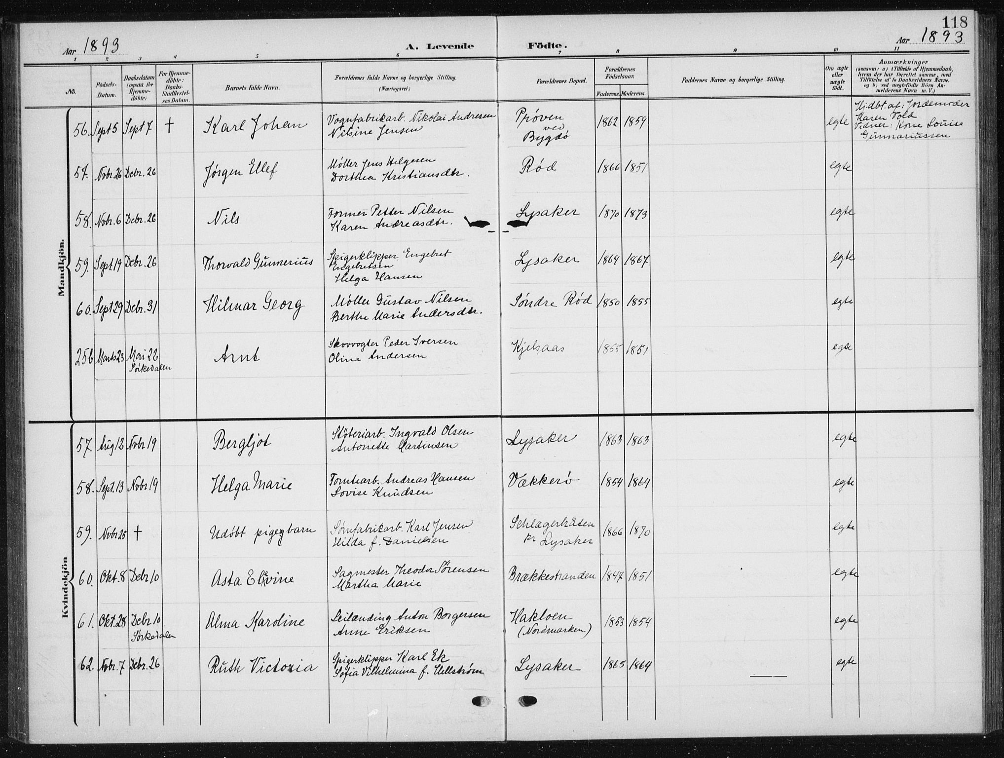 Vestre Aker prestekontor Kirkebøker, SAO/A-10025/F/Fb/L0001: Parish register (official) no. II 1, 1880-1906, p. 118