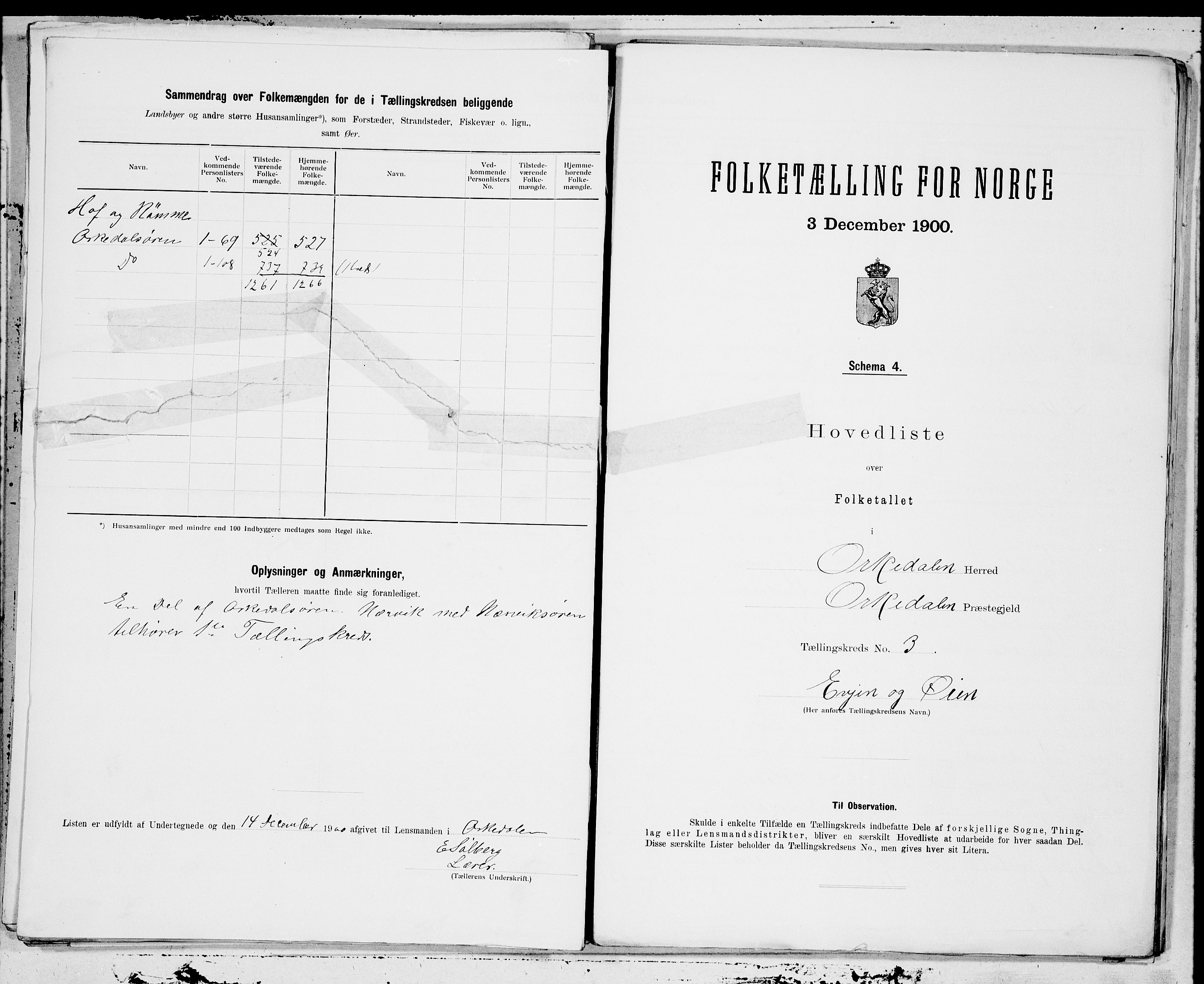 SAT, 1900 census for Orkdal, 1900, p. 6