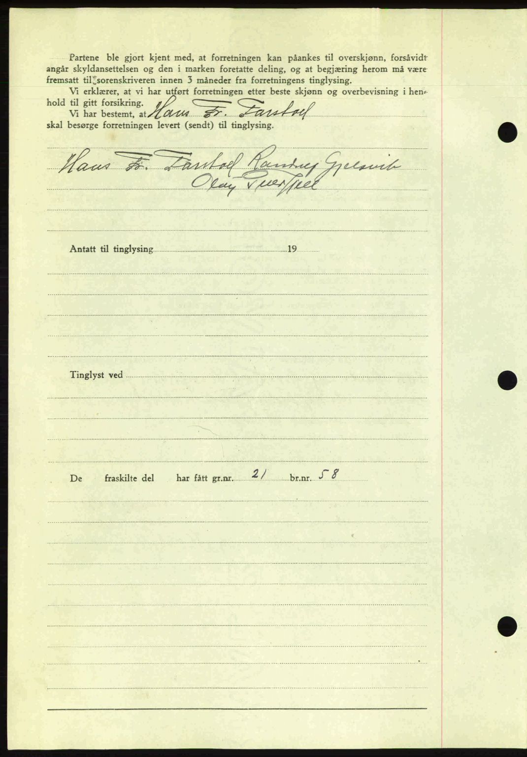 Romsdal sorenskriveri, AV/SAT-A-4149/1/2/2C: Mortgage book no. A14, 1943-1943, Diary no: : 789/1943