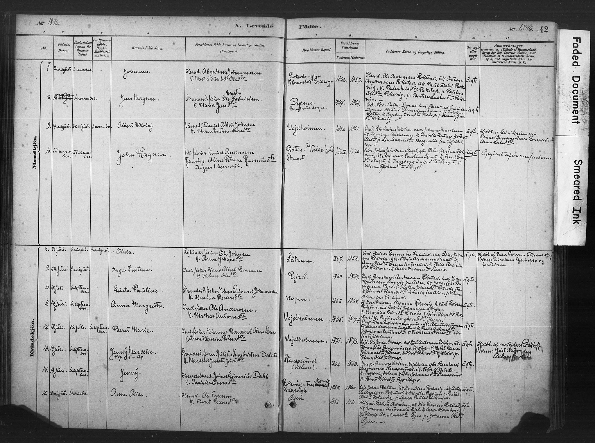 Ministerialprotokoller, klokkerbøker og fødselsregistre - Møre og Romsdal, AV/SAT-A-1454/583/L0954: Parish register (official) no. 583A01, 1880-1906, p. 42