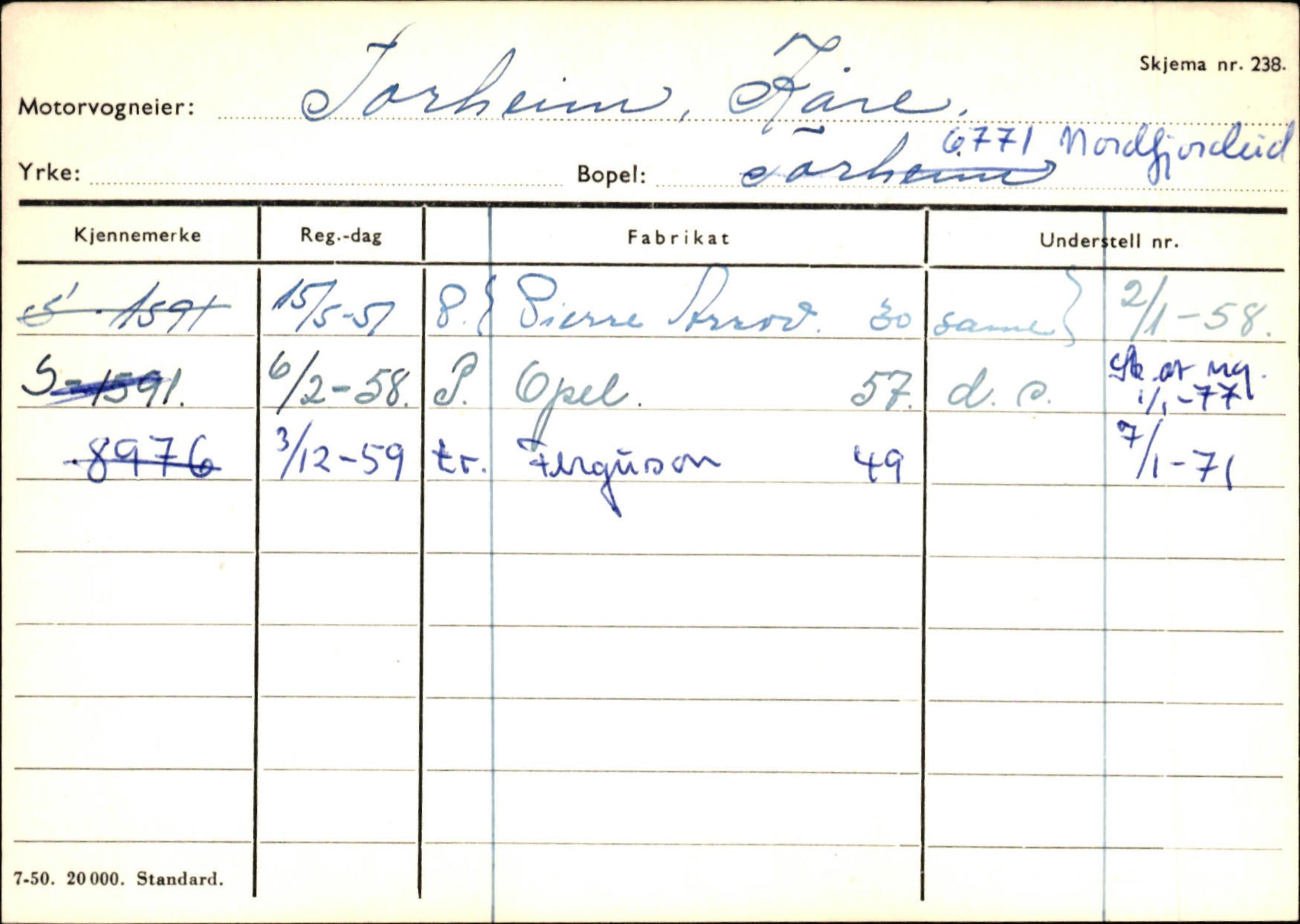 Statens vegvesen, Sogn og Fjordane vegkontor, AV/SAB-A-5301/4/F/L0130: Eigarregister Eid T-Å. Høyanger A-O, 1945-1975, p. 51