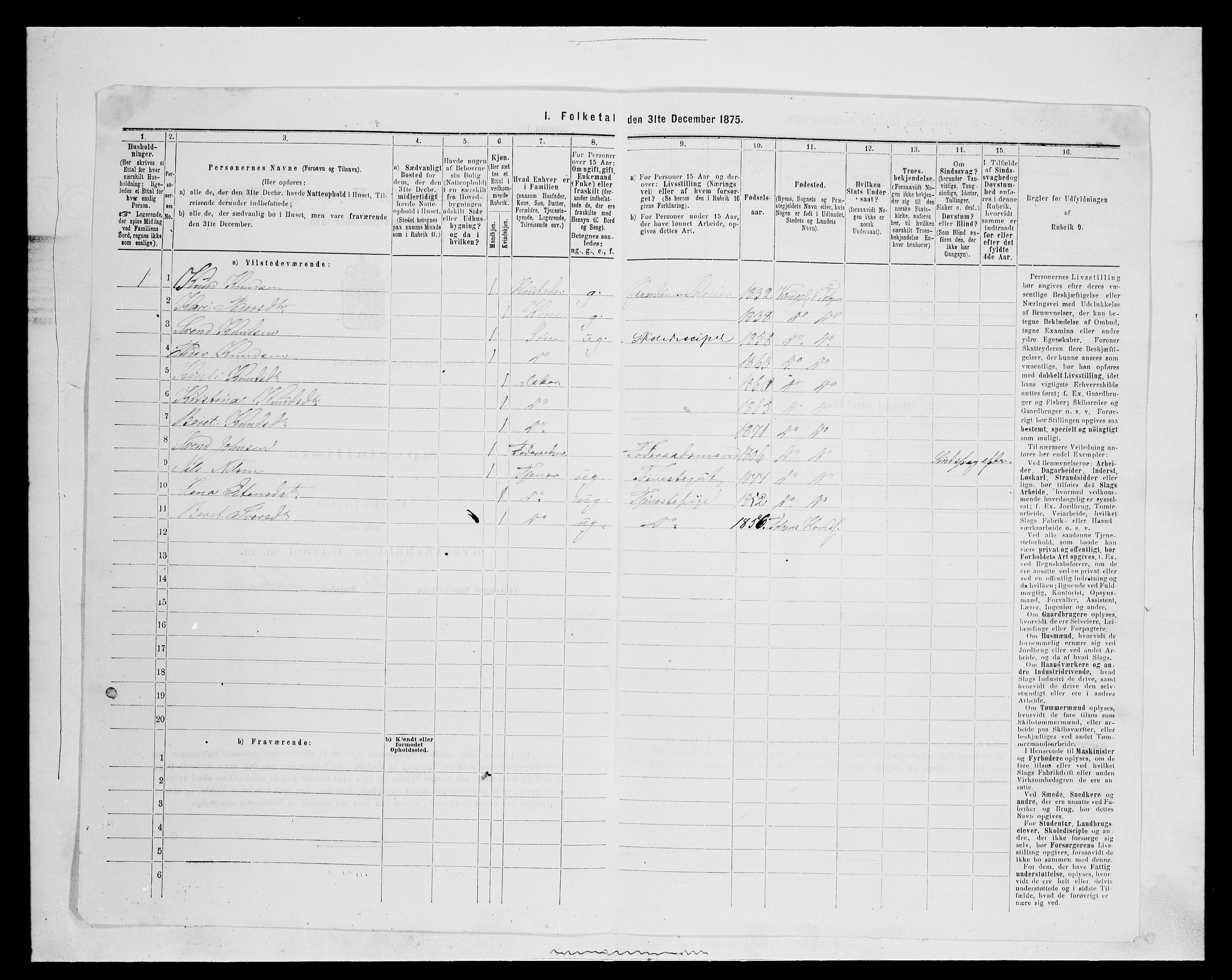 SAH, 1875 census for 0436P Tolga, 1875, p. 373