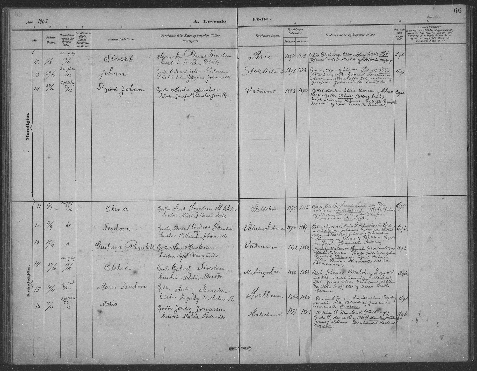 Eigersund sokneprestkontor, AV/SAST-A-101807/S09: Parish register (copy) no. B 21, 1890-1915, p. 66