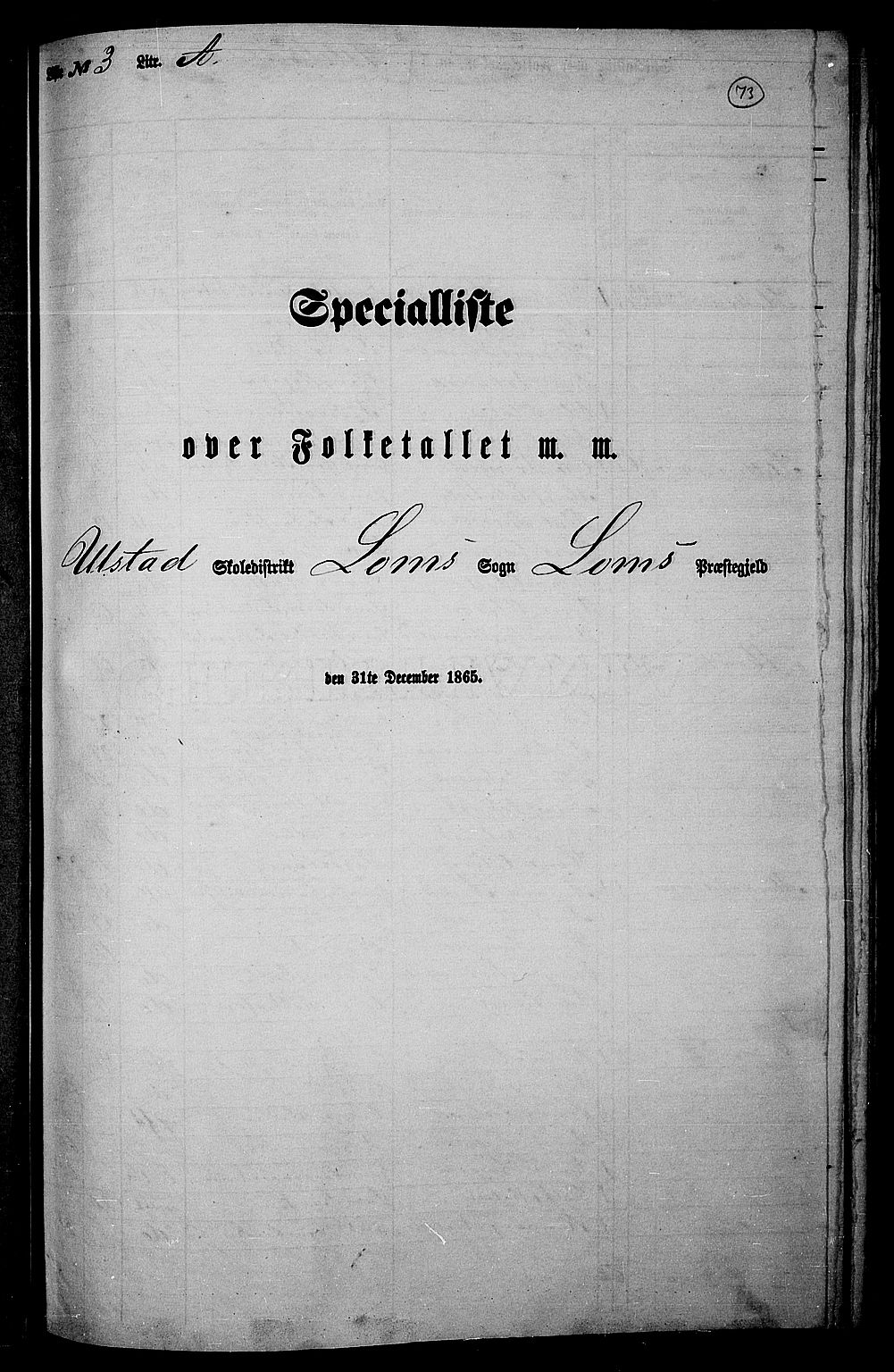 RA, 1865 census for Lom, 1865, p. 66