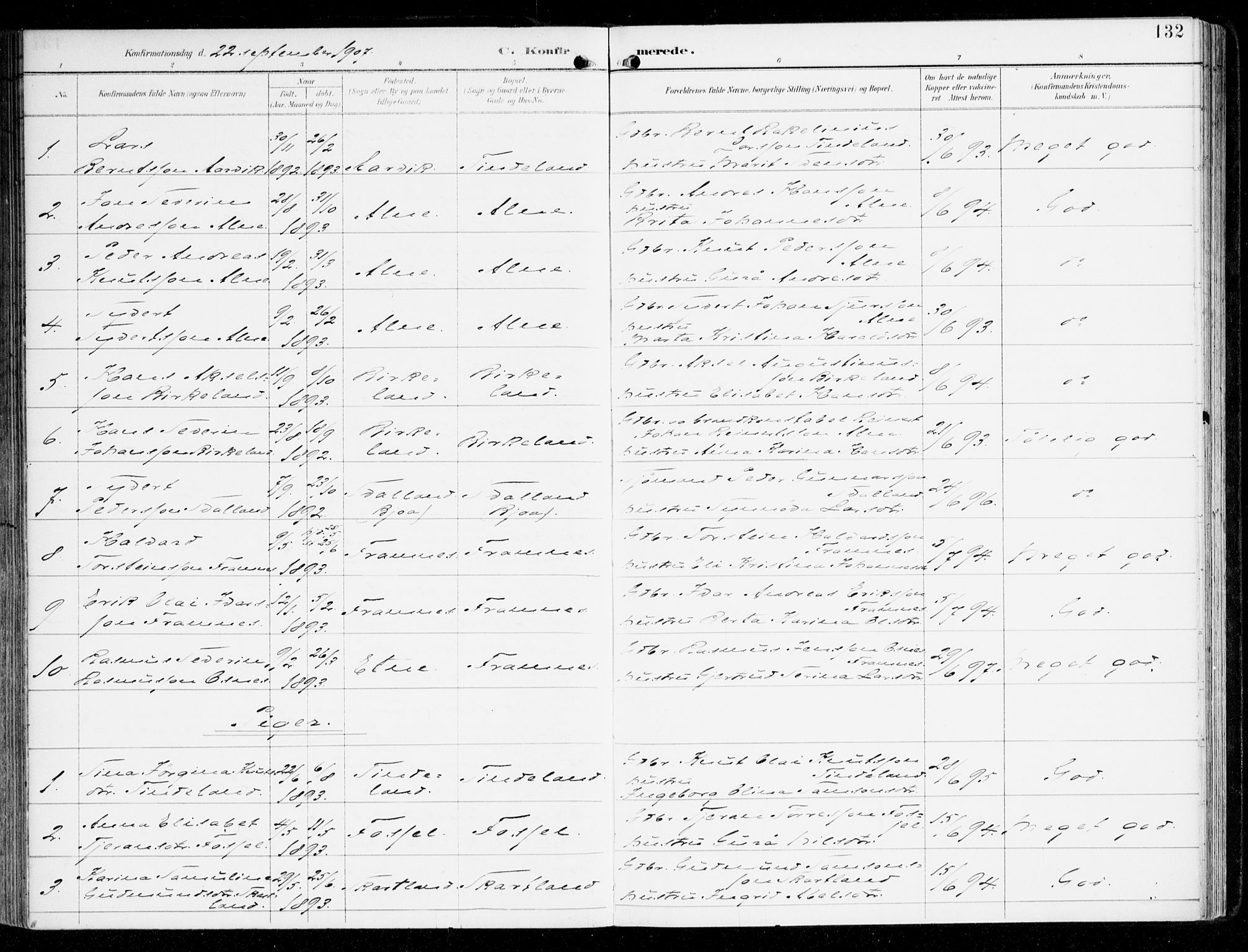 Sveio Sokneprestembete, SAB/A-78501/H/Haa: Parish register (official) no. D 2, 1894-1916, p. 132