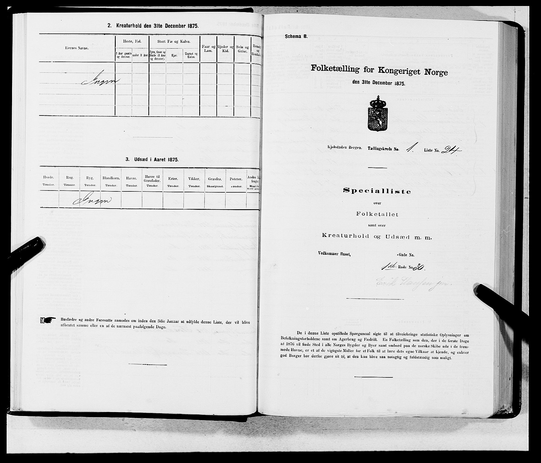 SAB, 1875 census for 1301 Bergen, 1875, p. 51