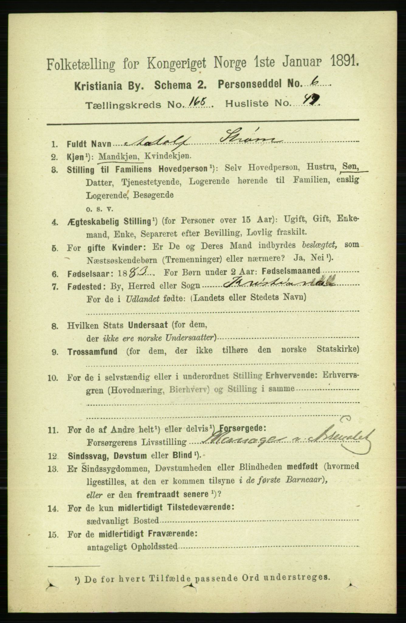 RA, 1891 census for 0301 Kristiania, 1891, p. 98713