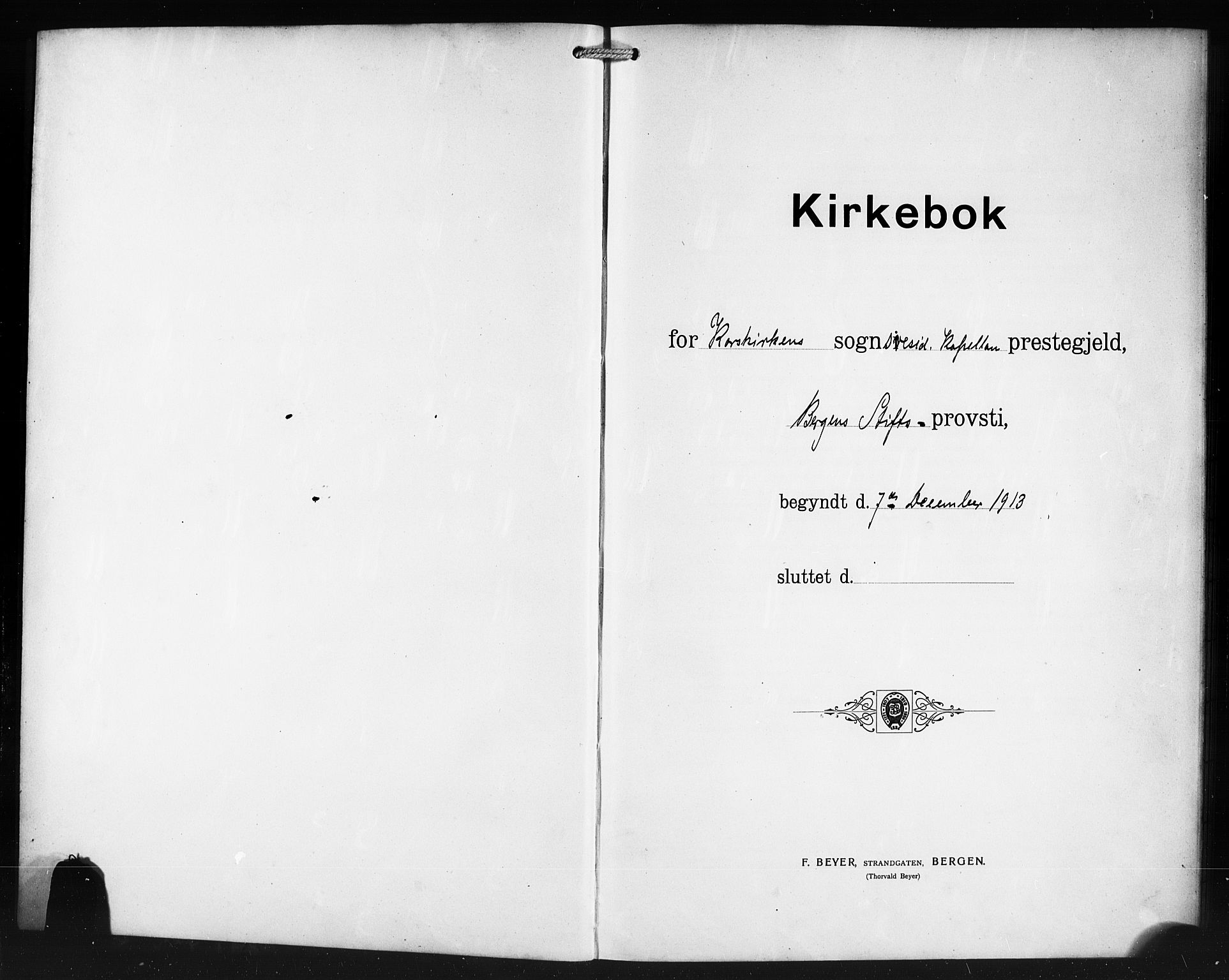 Korskirken sokneprestembete, AV/SAB-A-76101/H/Haa/L0072: Curate's parish register no. A 7, 1913-1920