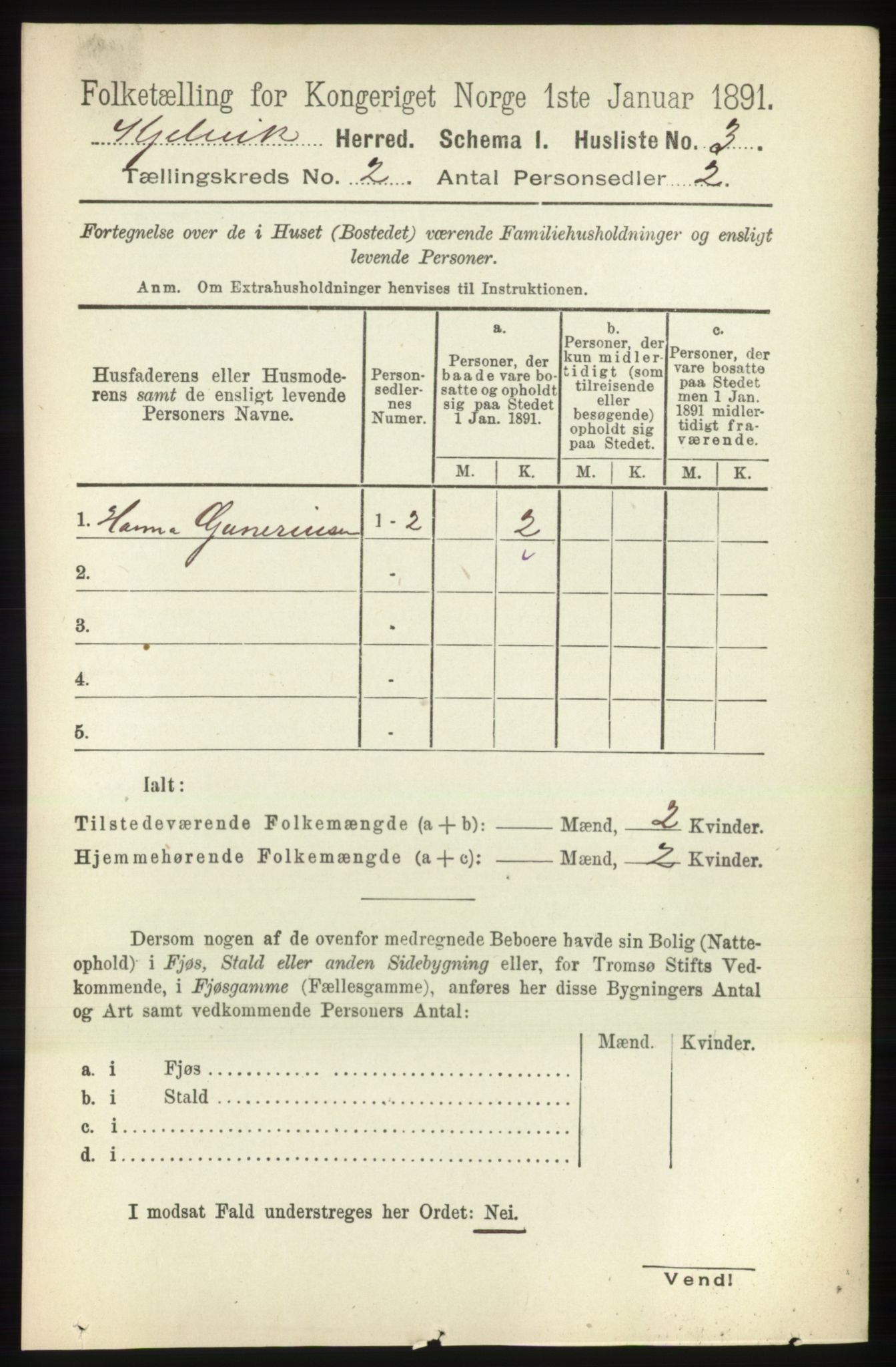 RA, 1891 census for 2019 Kjelvik, 1891, p. 82
