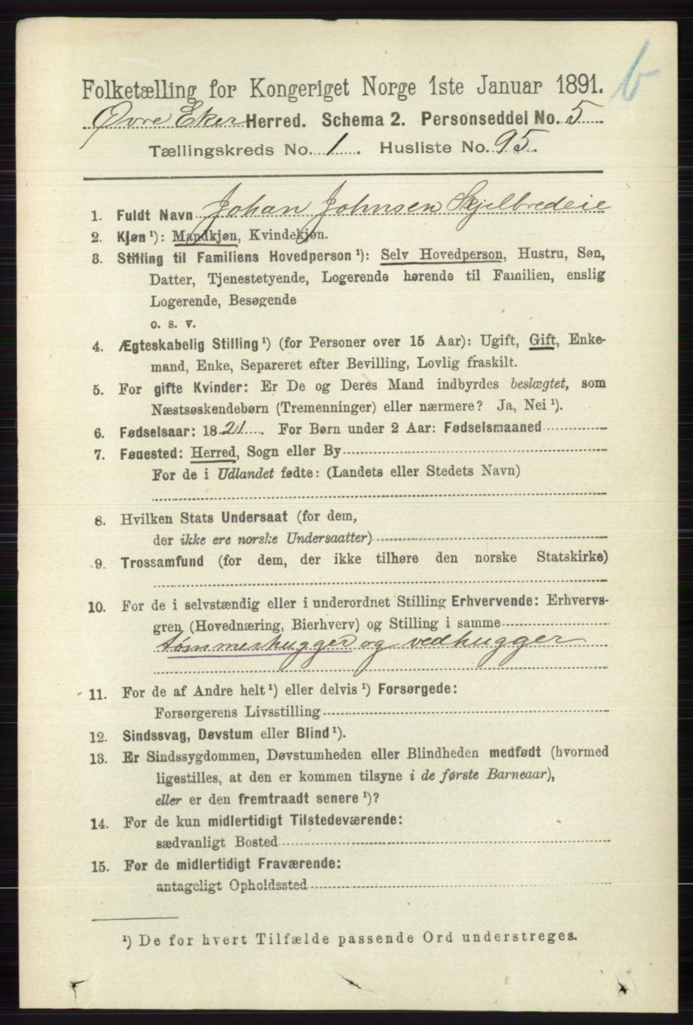 RA, 1891 census for 0624 Øvre Eiker, 1891, p. 8374