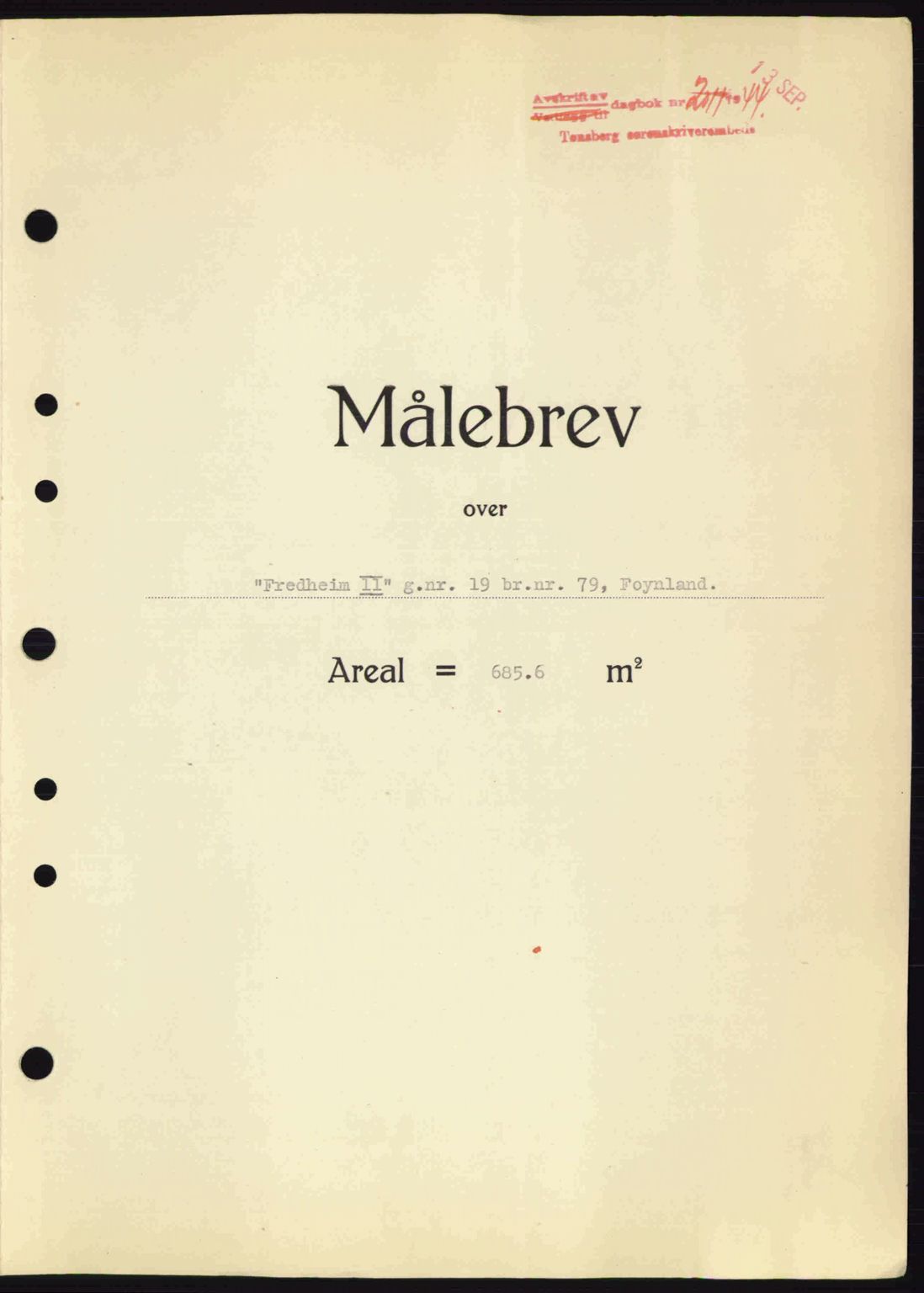 Tønsberg sorenskriveri, AV/SAKO-A-130/G/Ga/Gaa/L0016: Mortgage book no. A16, 1944-1945, Diary no: : 2011/1944