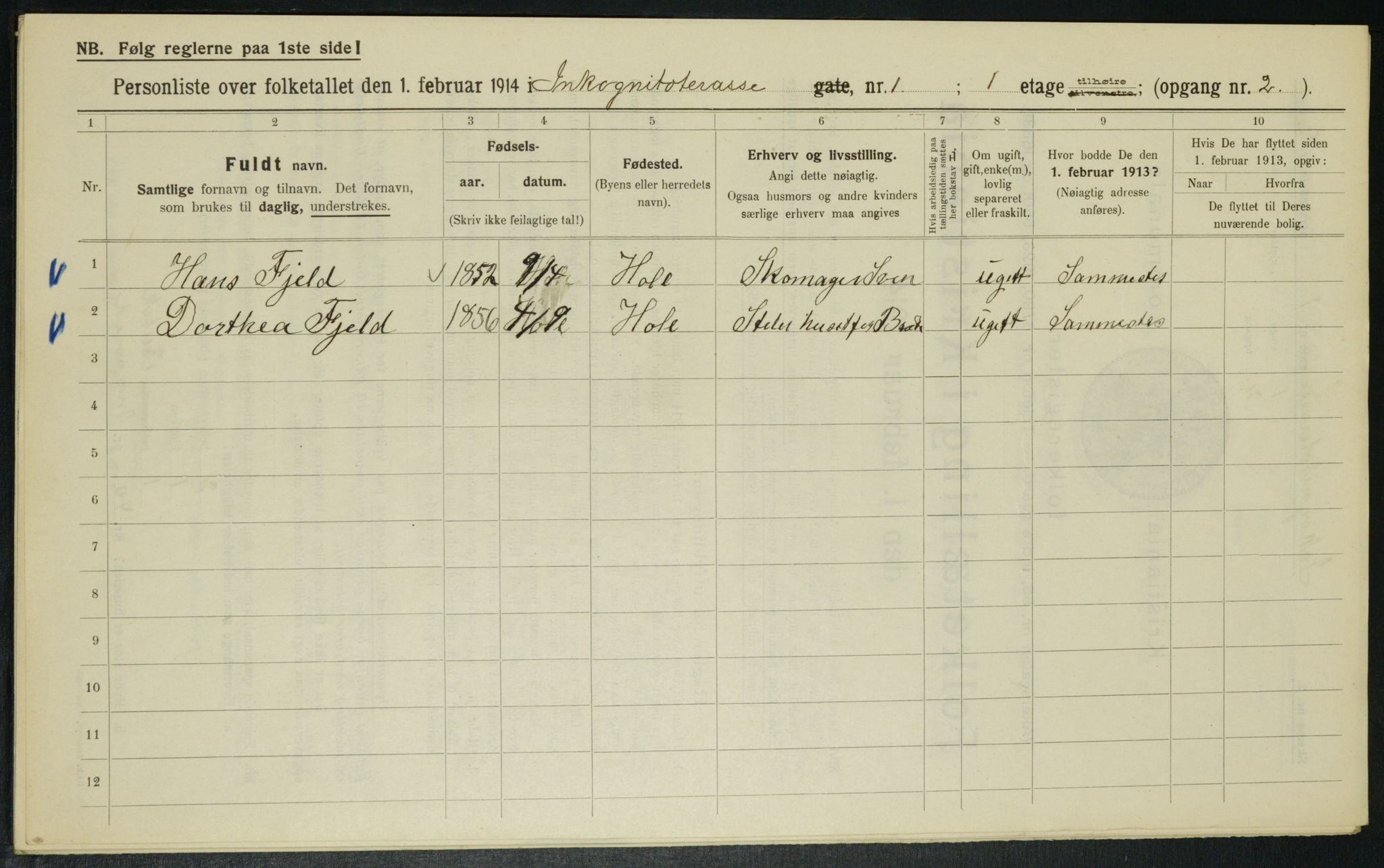 OBA, Municipal Census 1914 for Kristiania, 1914, p. 44361