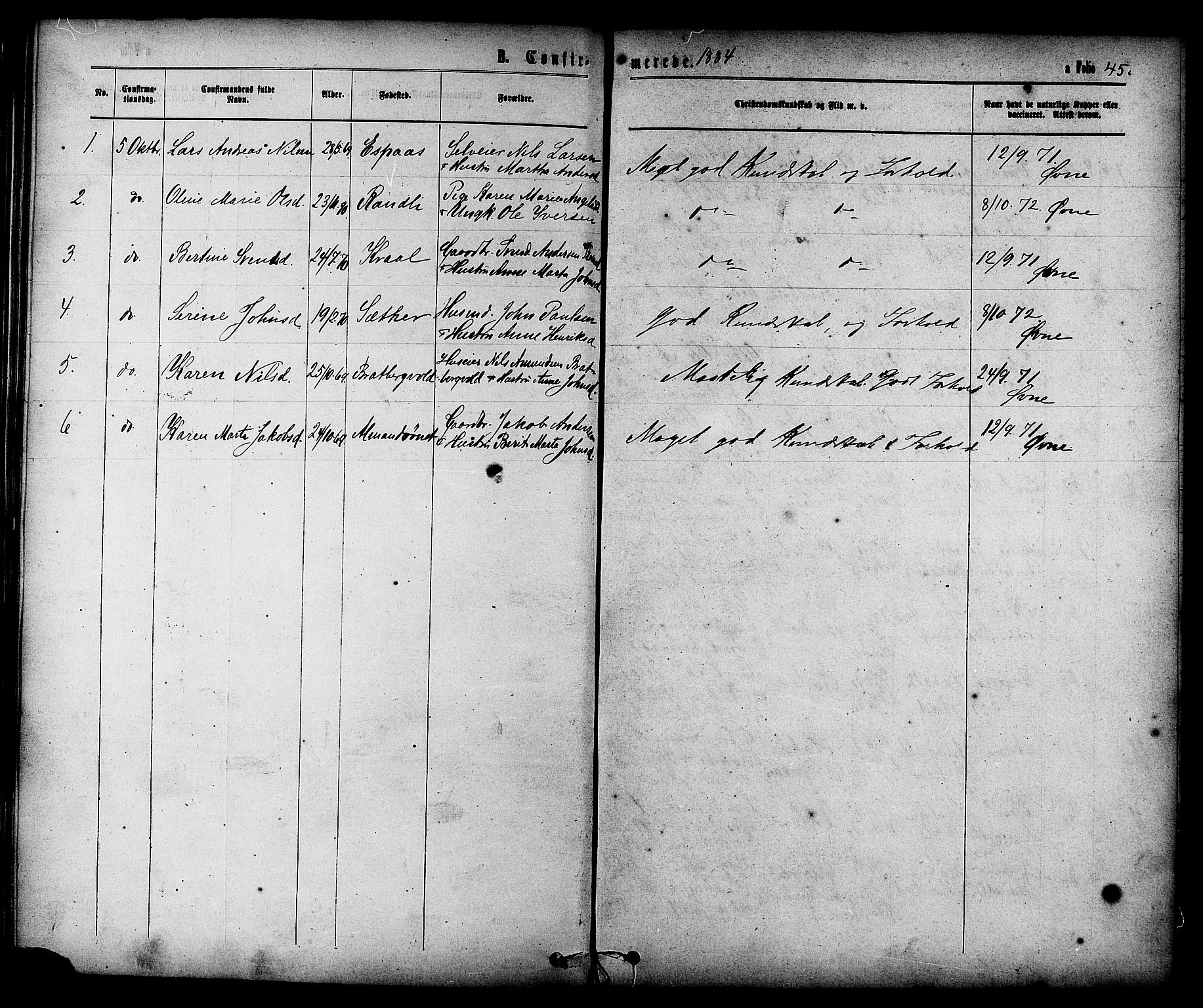 Ministerialprotokoller, klokkerbøker og fødselsregistre - Sør-Trøndelag, SAT/A-1456/608/L0334: Parish register (official) no. 608A03, 1877-1886, p. 45