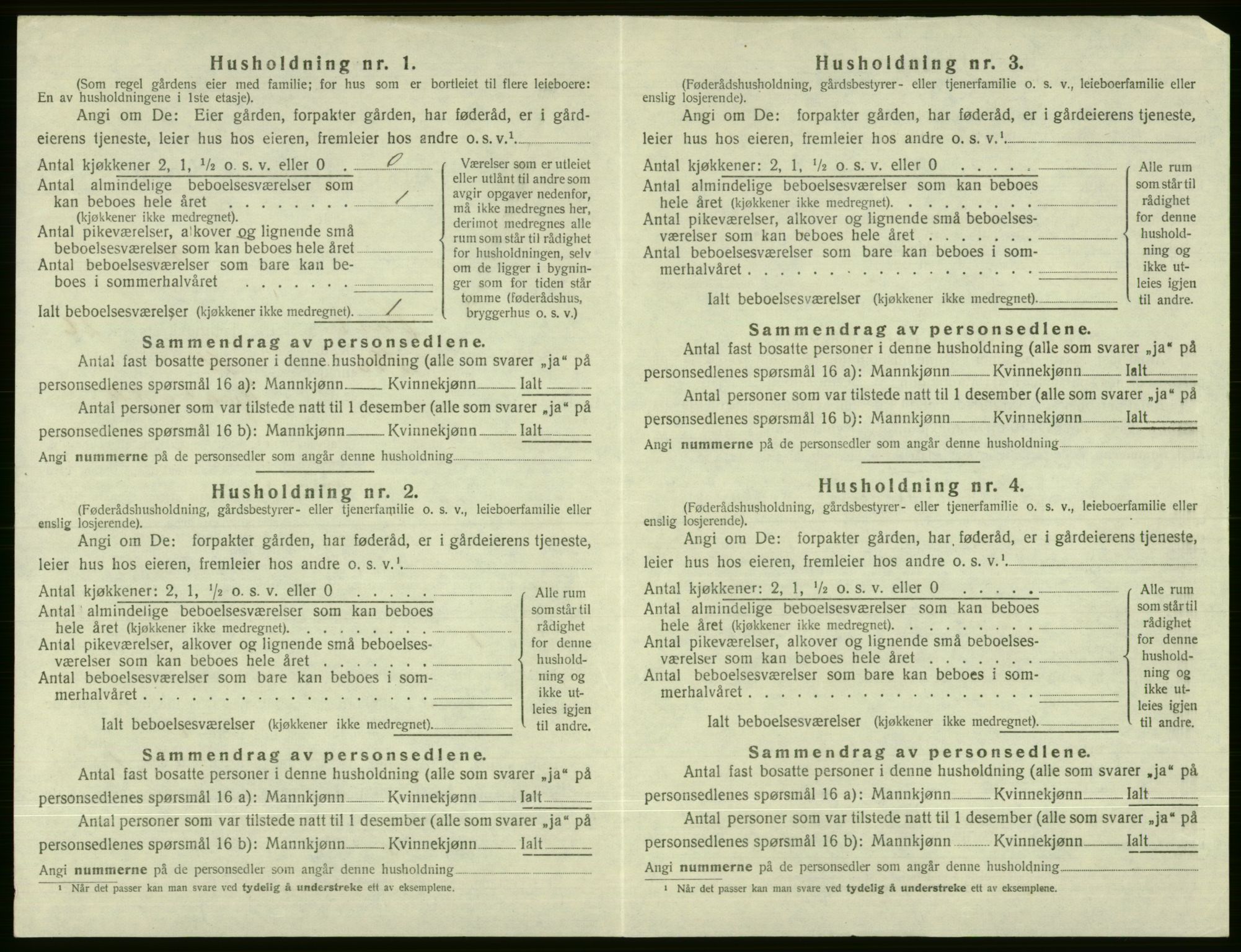 SAB, 1920 census for Voss, 1920, p. 2410