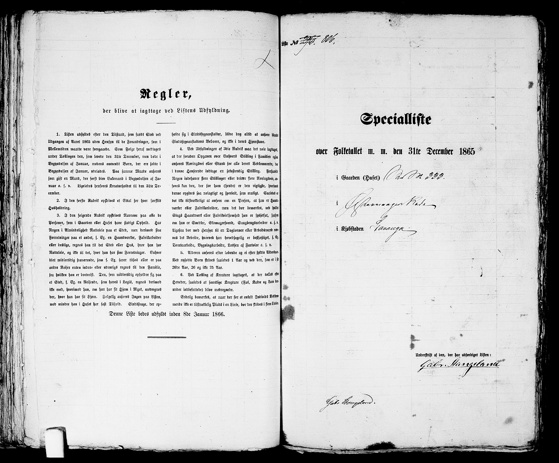 RA, 1865 census for Stavanger, 1865, p. 1645
