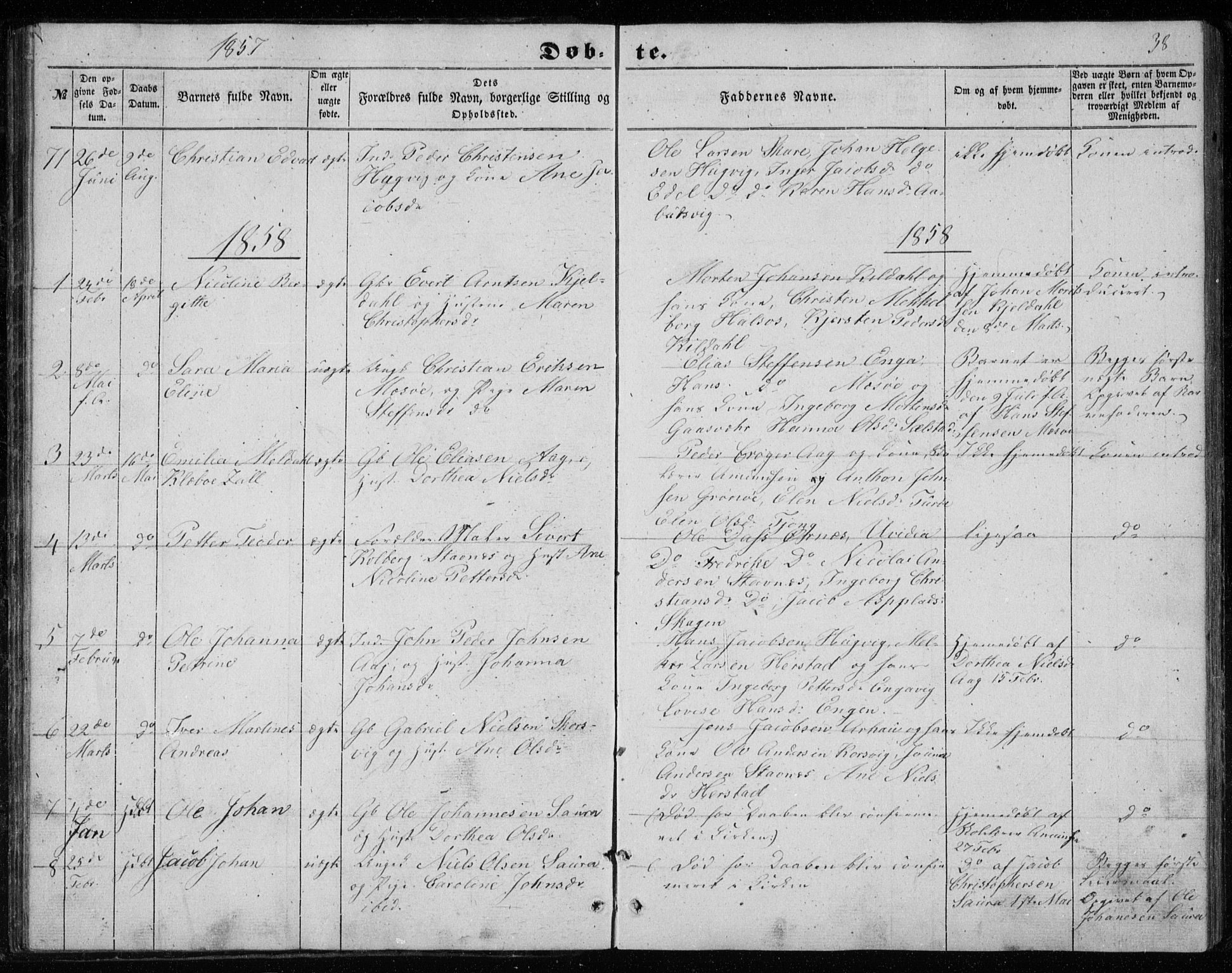 Ministerialprotokoller, klokkerbøker og fødselsregistre - Nordland, SAT/A-1459/843/L0633: Parish register (copy) no. 843C02, 1853-1873, p. 38