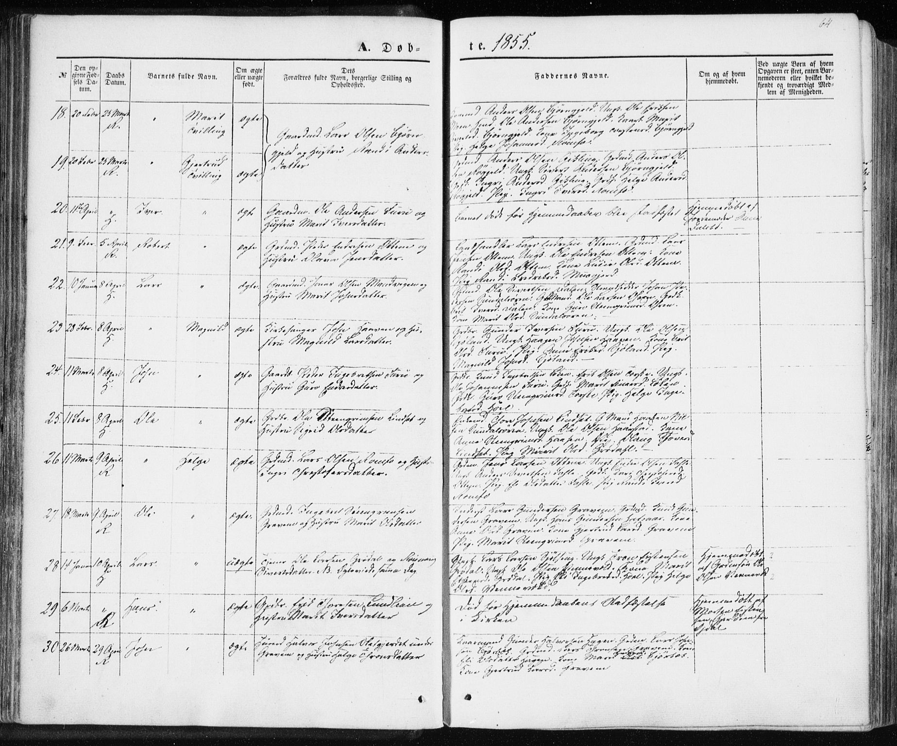 Ministerialprotokoller, klokkerbøker og fødselsregistre - Møre og Romsdal, AV/SAT-A-1454/590/L1013: Parish register (official) no. 590A05, 1847-1877, p. 64