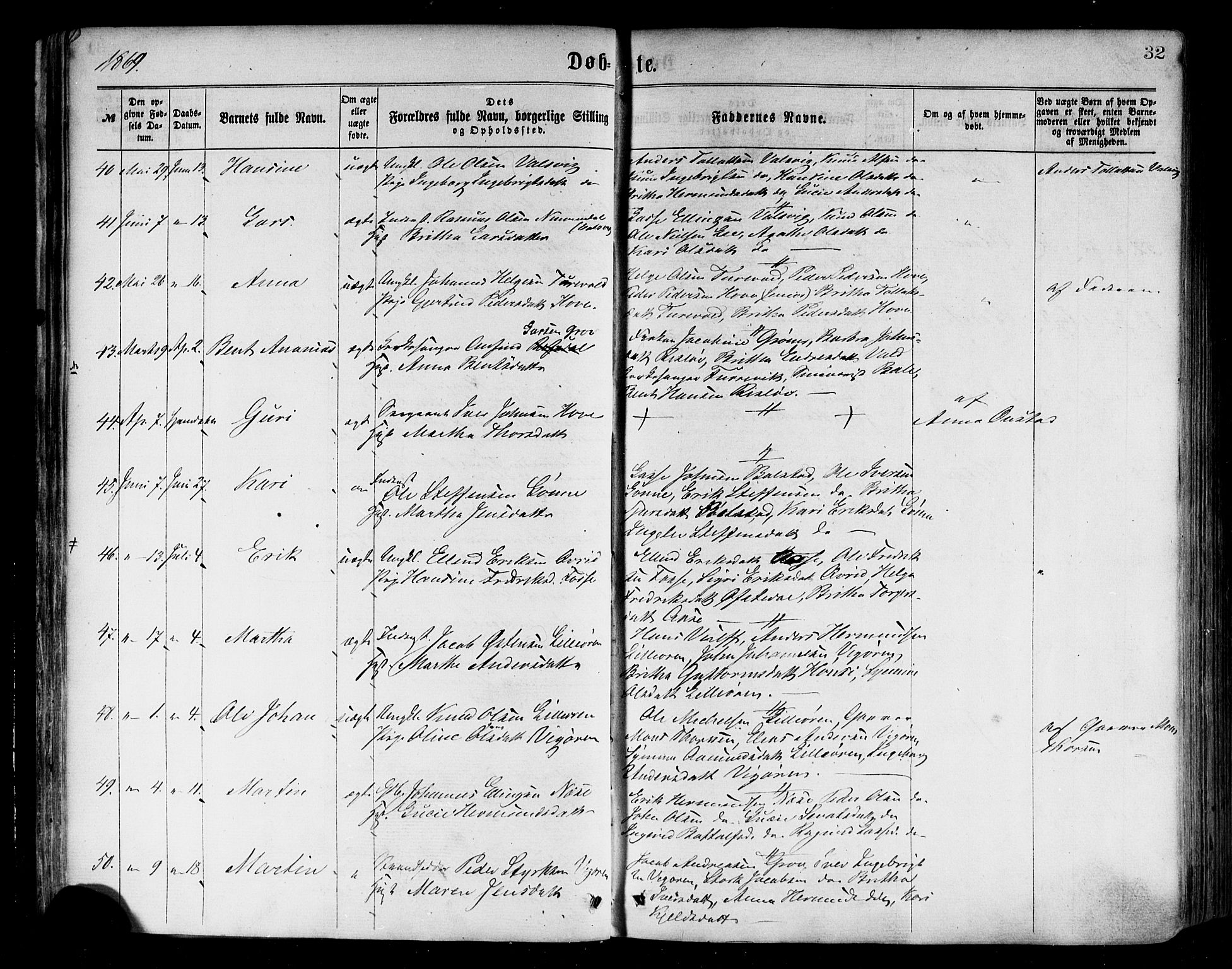 Vik sokneprestembete, SAB/A-81501: Parish register (official) no. A 9, 1866-1877, p. 32