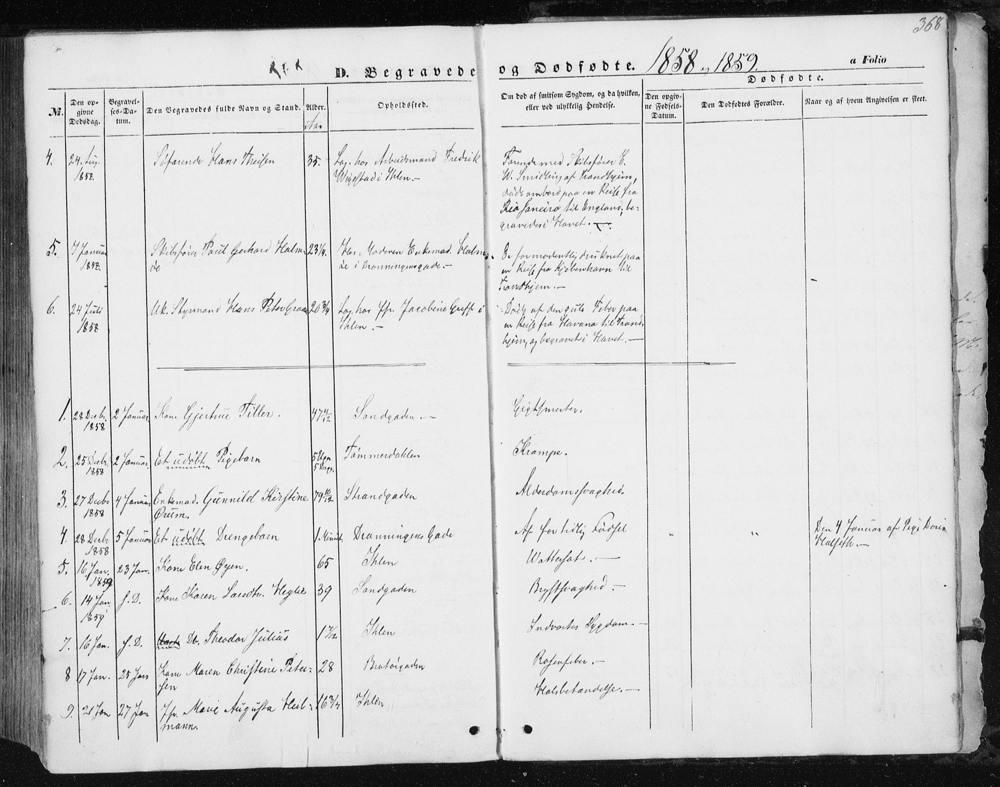 Ministerialprotokoller, klokkerbøker og fødselsregistre - Sør-Trøndelag, AV/SAT-A-1456/602/L0112: Parish register (official) no. 602A10, 1848-1859, p. 368