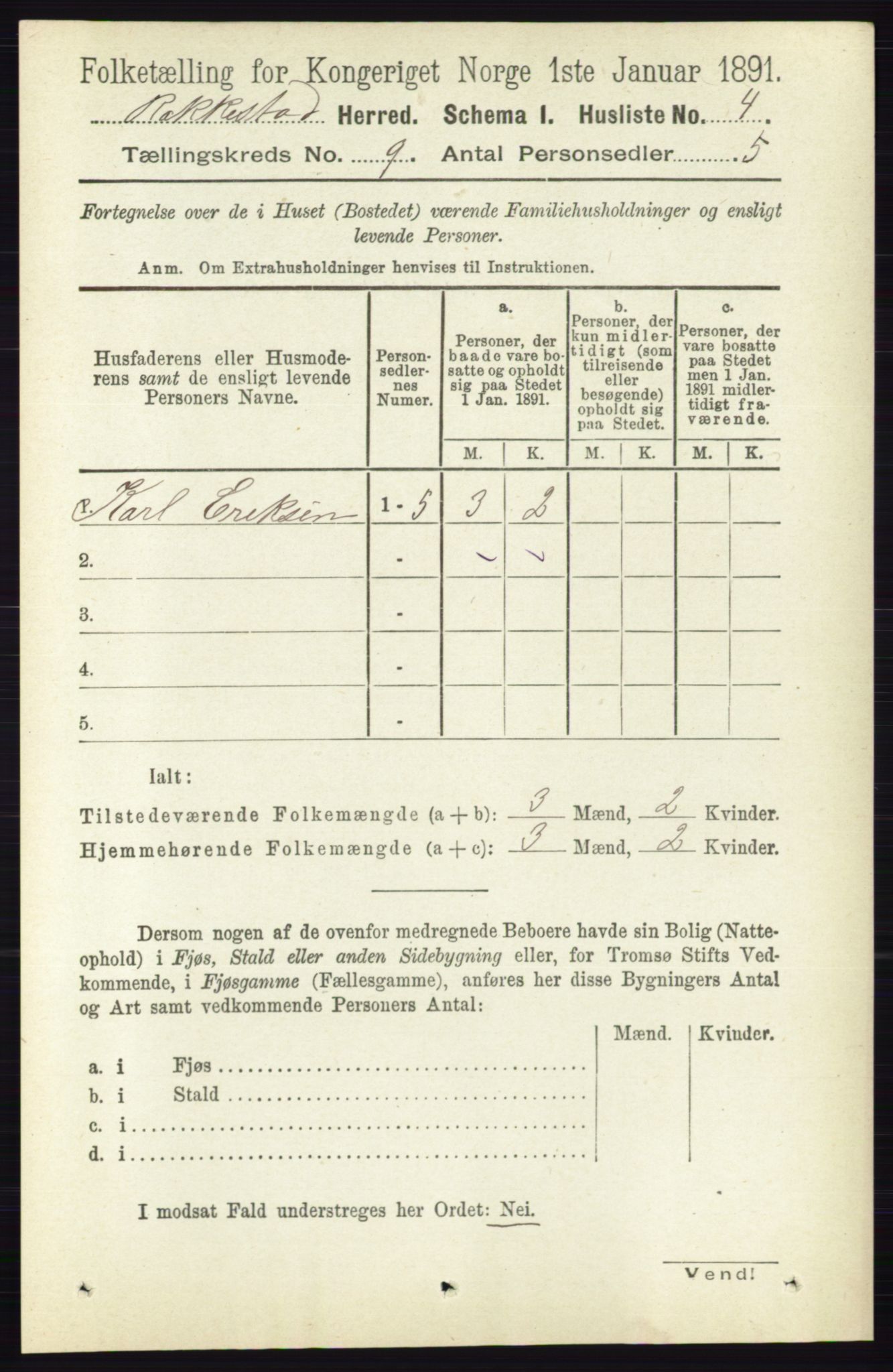 RA, 1891 census for 0128 Rakkestad, 1891, p. 4050