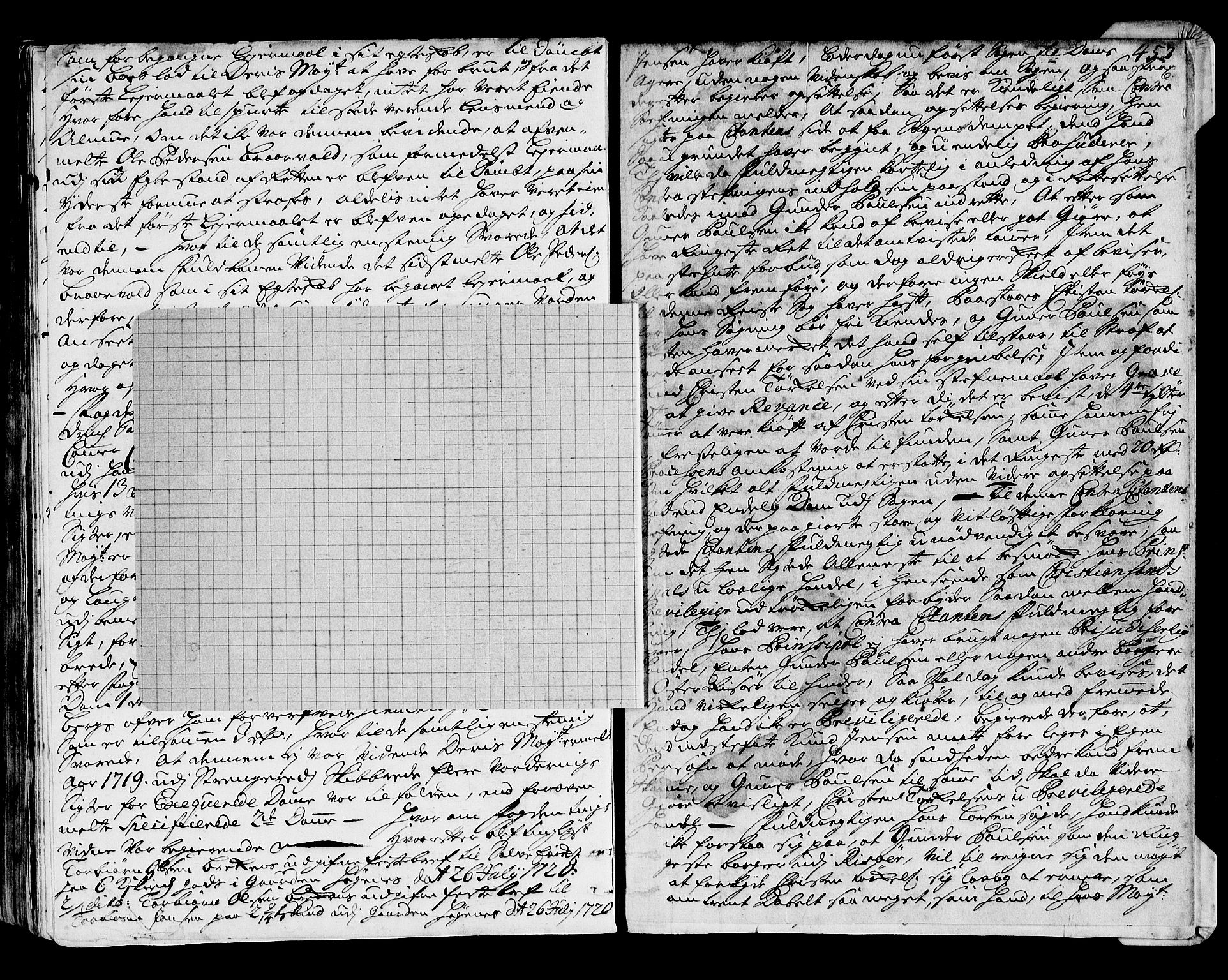 Nedenes sorenskriveri før 1824, SAK/1221-0007/F/Fa/L0018: Tingbok med register nr 13, 1717-1720, p. 456b-457a