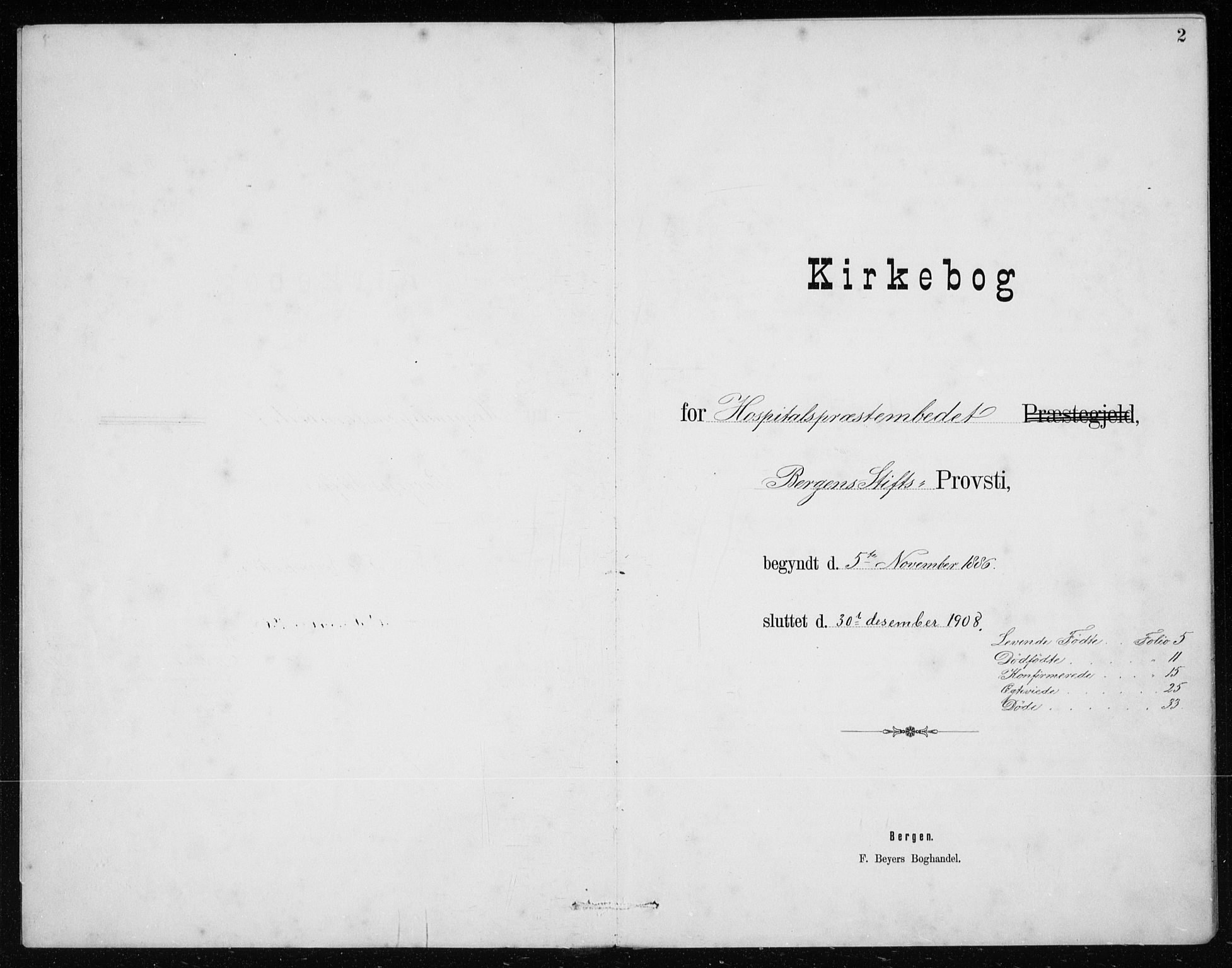 St. Jørgens hospital og Årstad sokneprestembete, SAB/A-99934: Parish register (copy) no. A 10, 1886-1910, p. 2