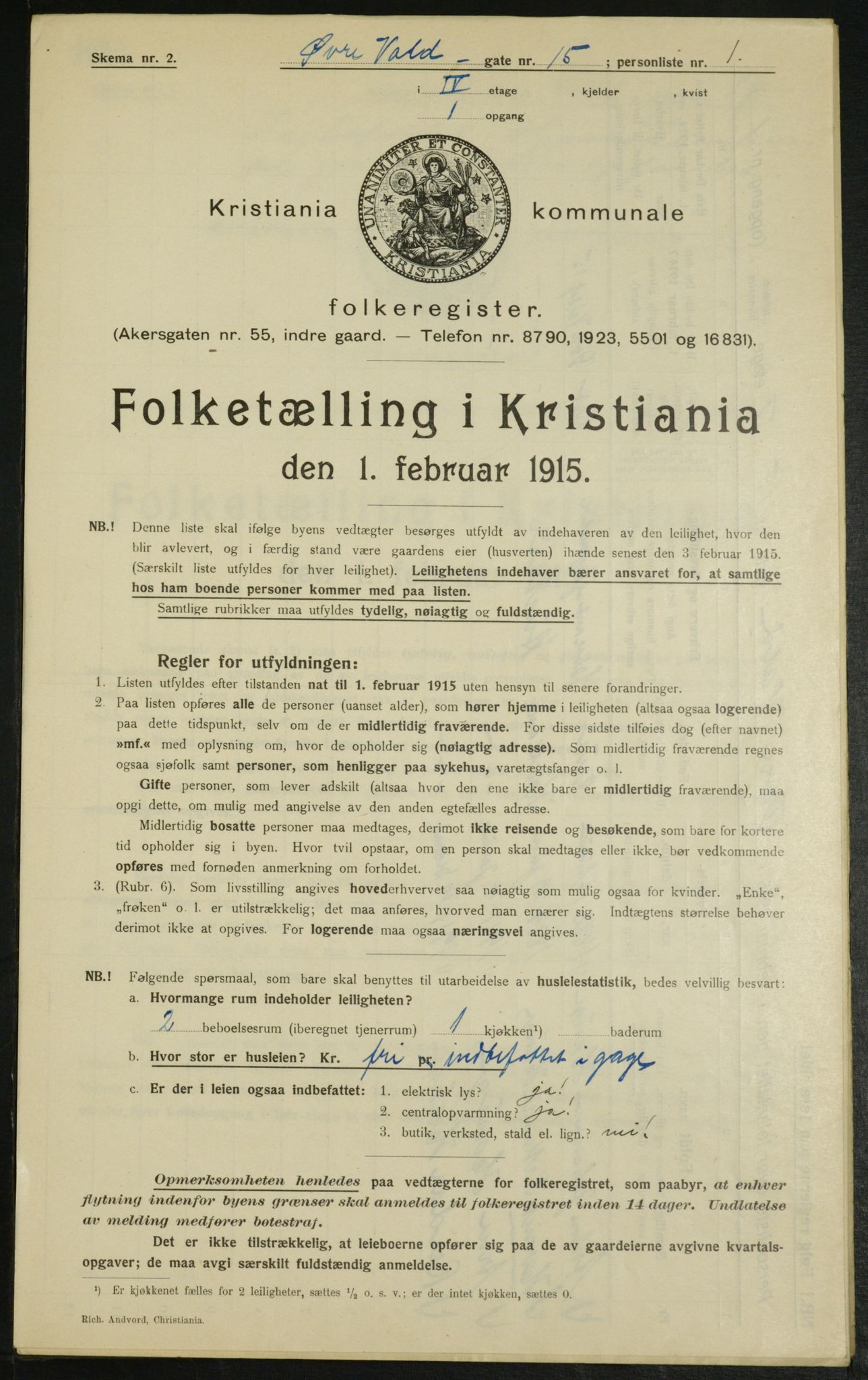 OBA, Municipal Census 1915 for Kristiania, 1915, p. 130839