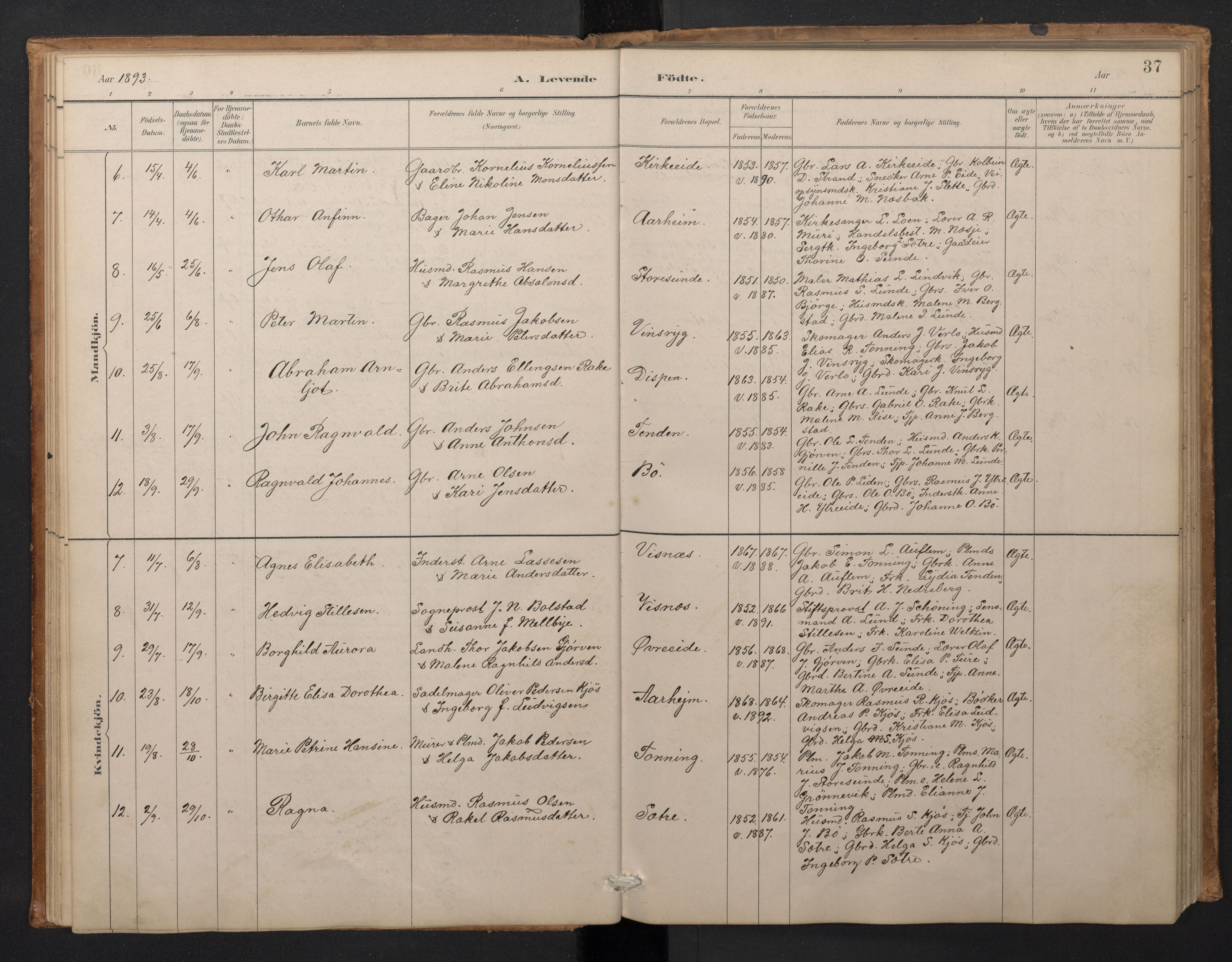 Stryn Sokneprestembete, SAB/A-82501: Parish register (copy) no. A 2, 1883-1905, p. 36b-37a